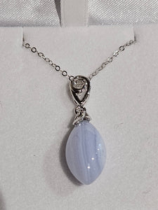 Blue Agate Pendant - PG2593