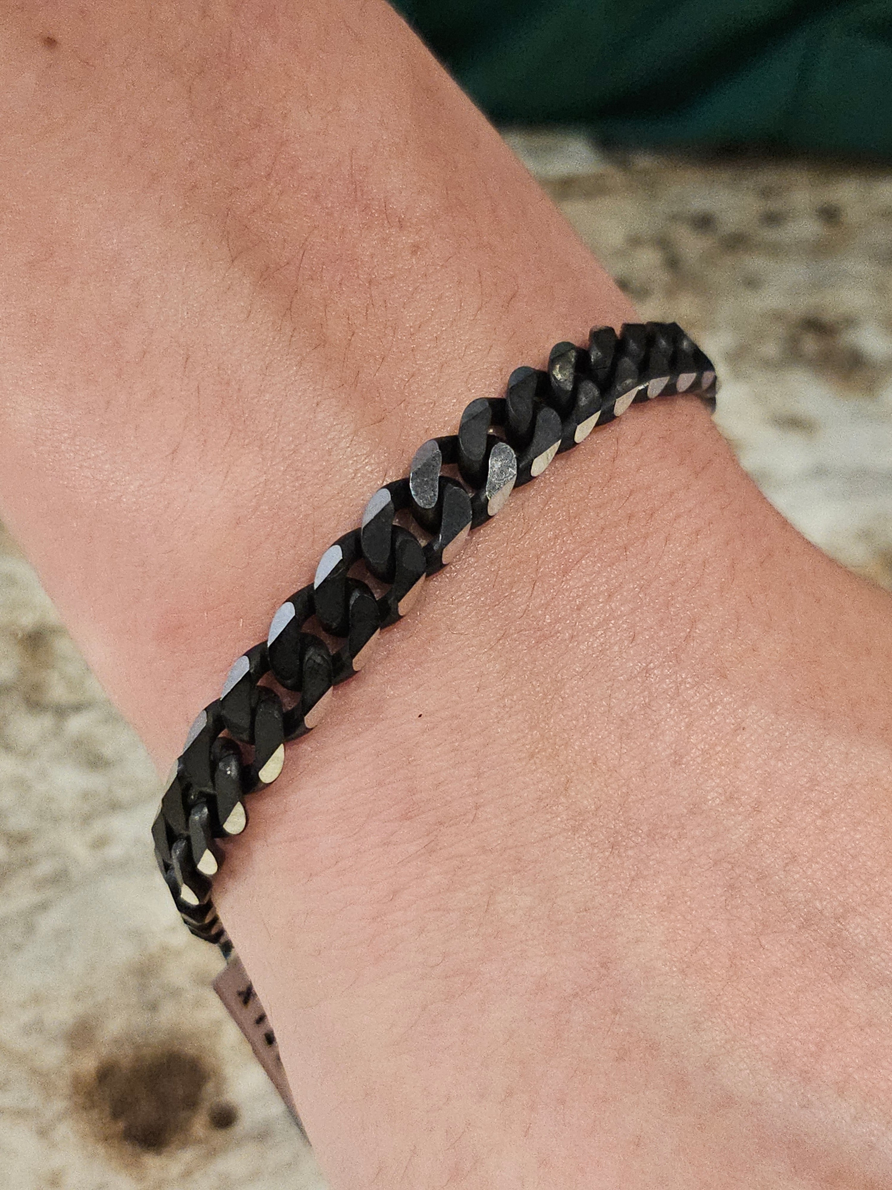 STEELX S/SBracelet  - Black Curb Chain - 8.5
