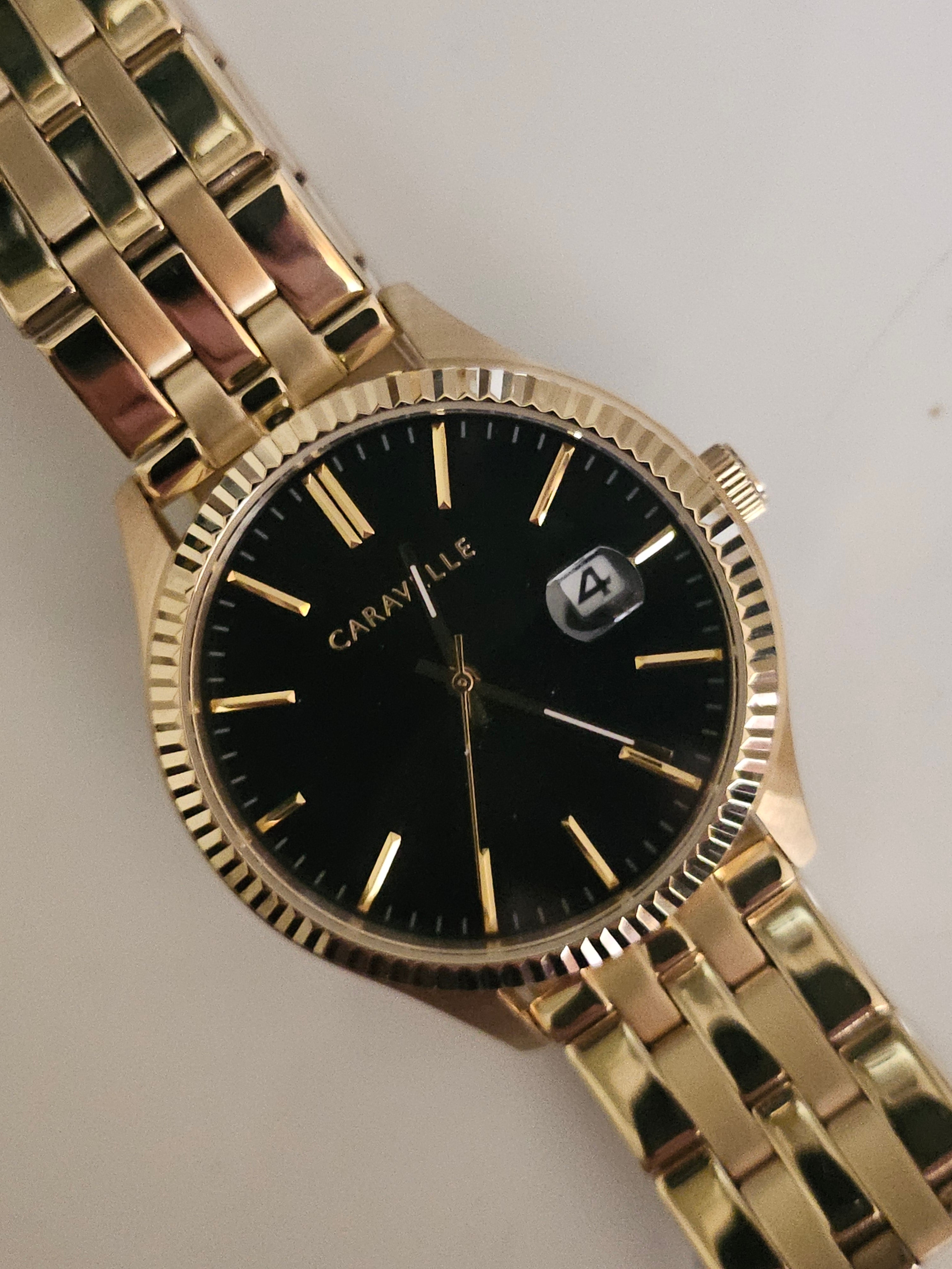 Caravelle Stainless Steel Watch - Black-faced - 44B121