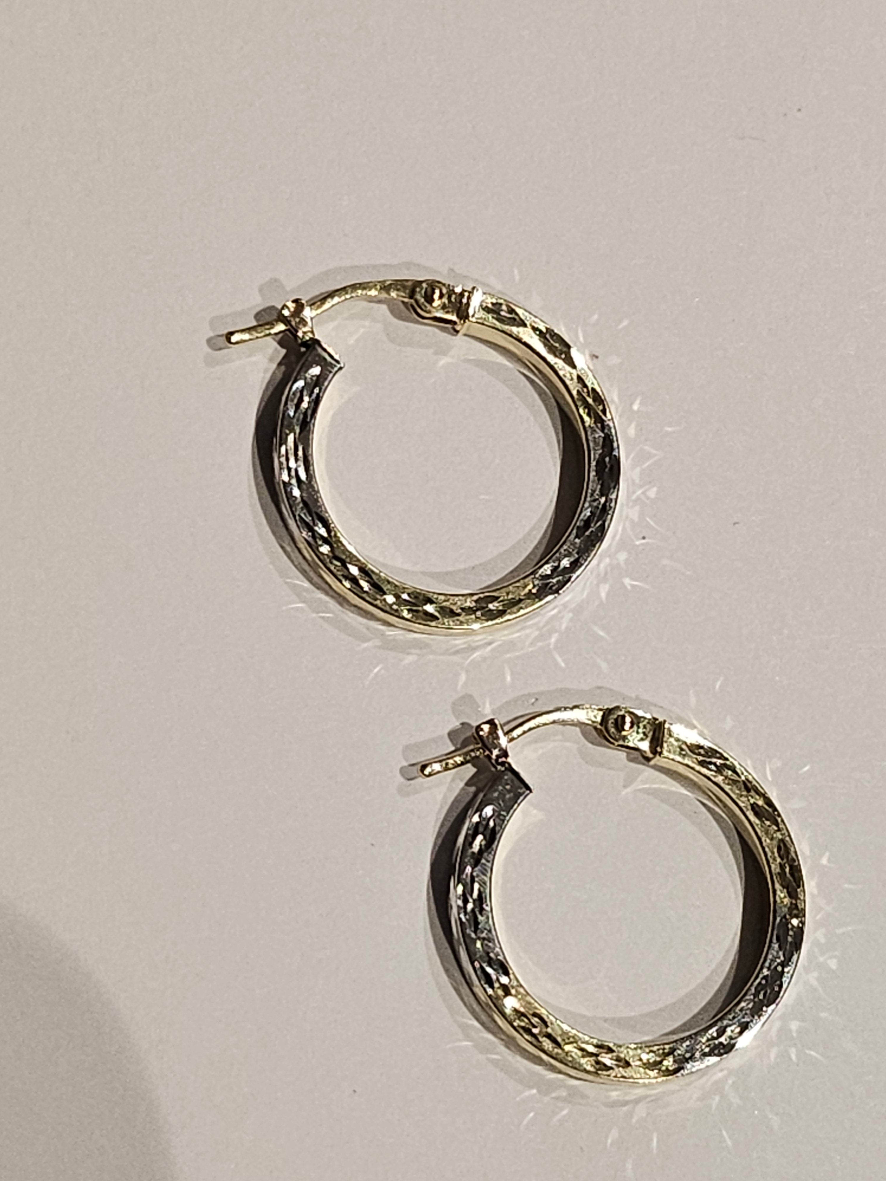 Hoop Earrings - 19mm - Two-tone Gold 10Kt - $299