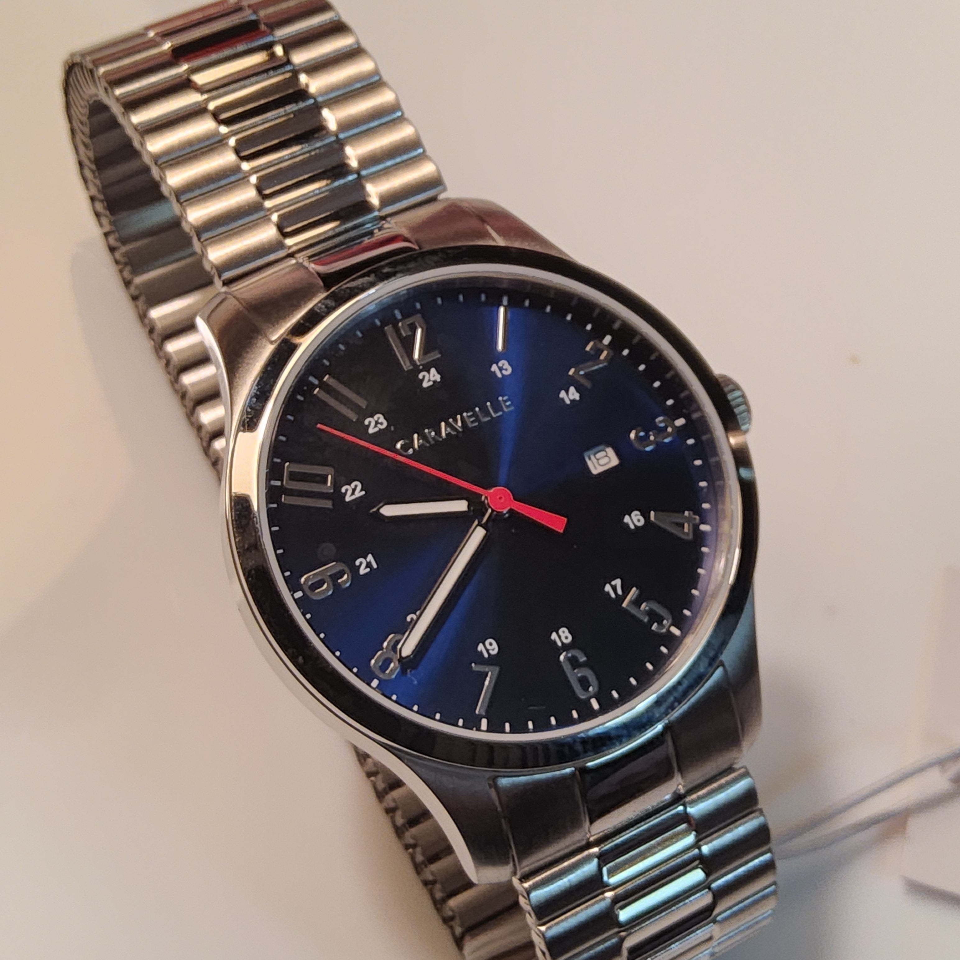 Caravelle Stainless Steel 24-hour Watch - Expansion Bracelet - 43B161