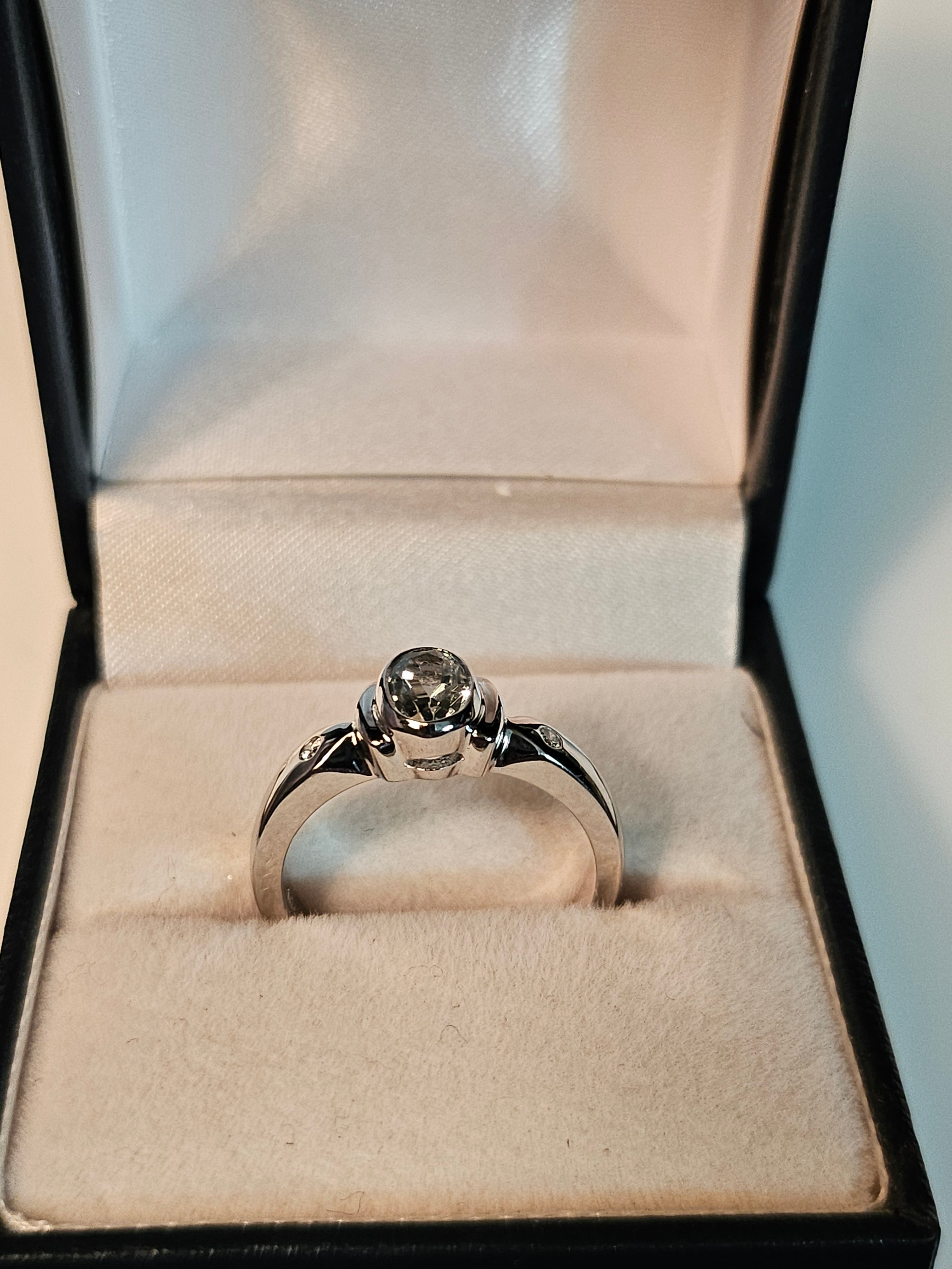 Aquamarine Ring with Diamonds - 438T13AQ