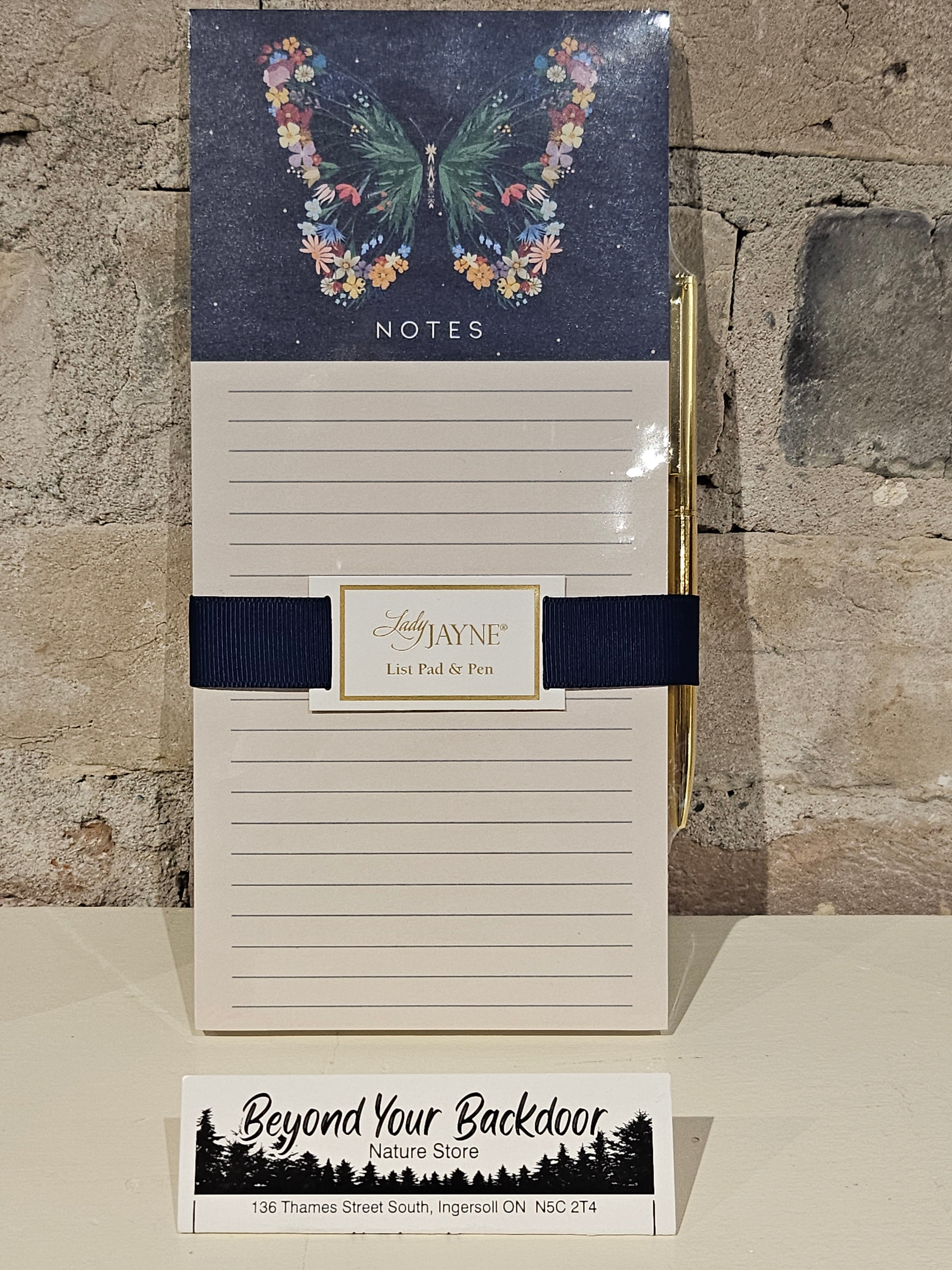 Lady Jayne Magnetic List Pad & Pen - Floral Butterfly - LJ12948