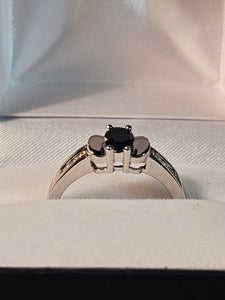 Oval Cut Sapphire Ring with Diamonds - $1610