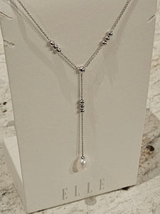 ELLE S/SNecklet - Pearl Drop Chain with Beads - 17 inch with 3 inch extension - Genesis - $239