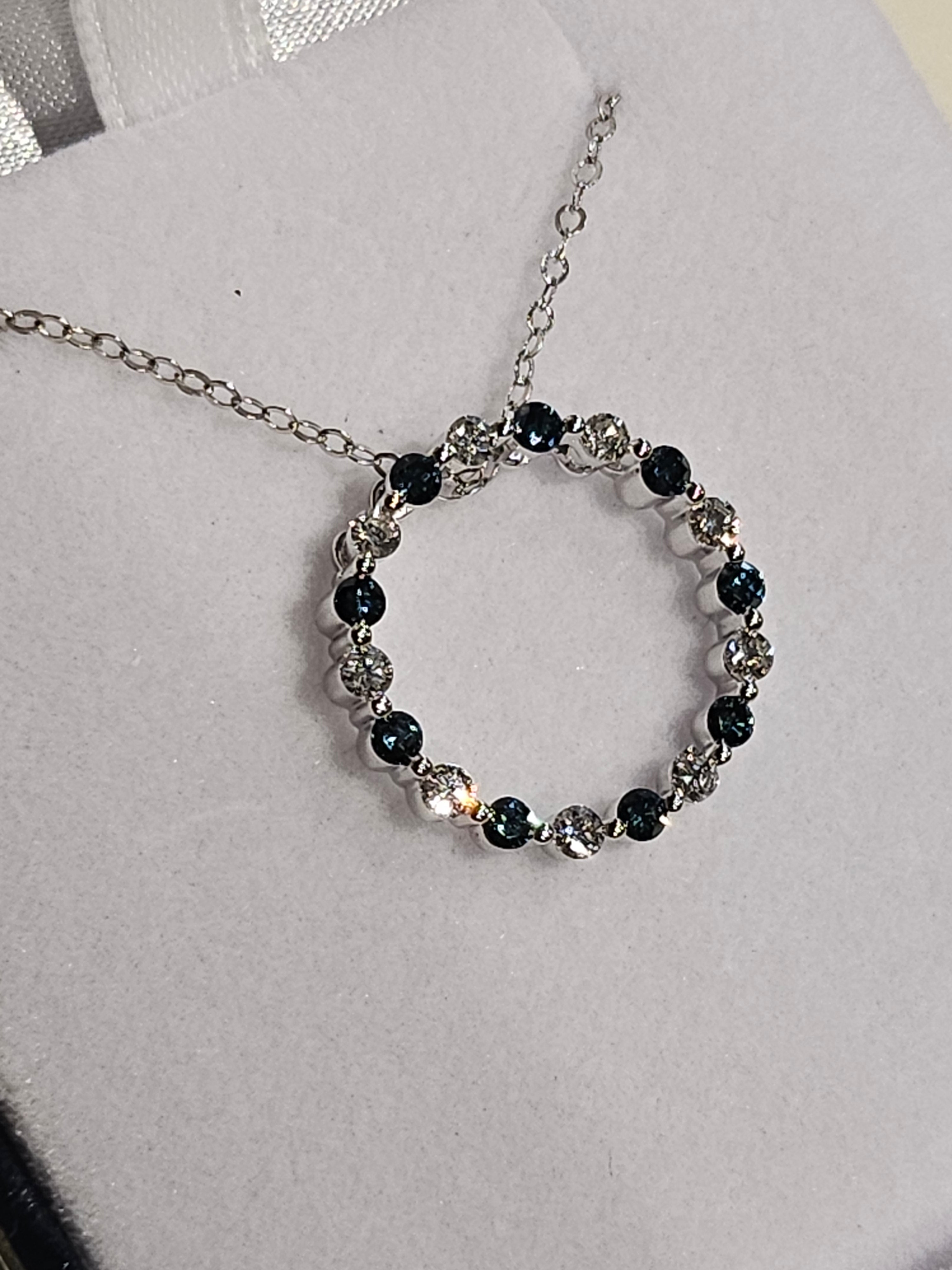 Sapphire and Diamond Circle Pendant - SP6522