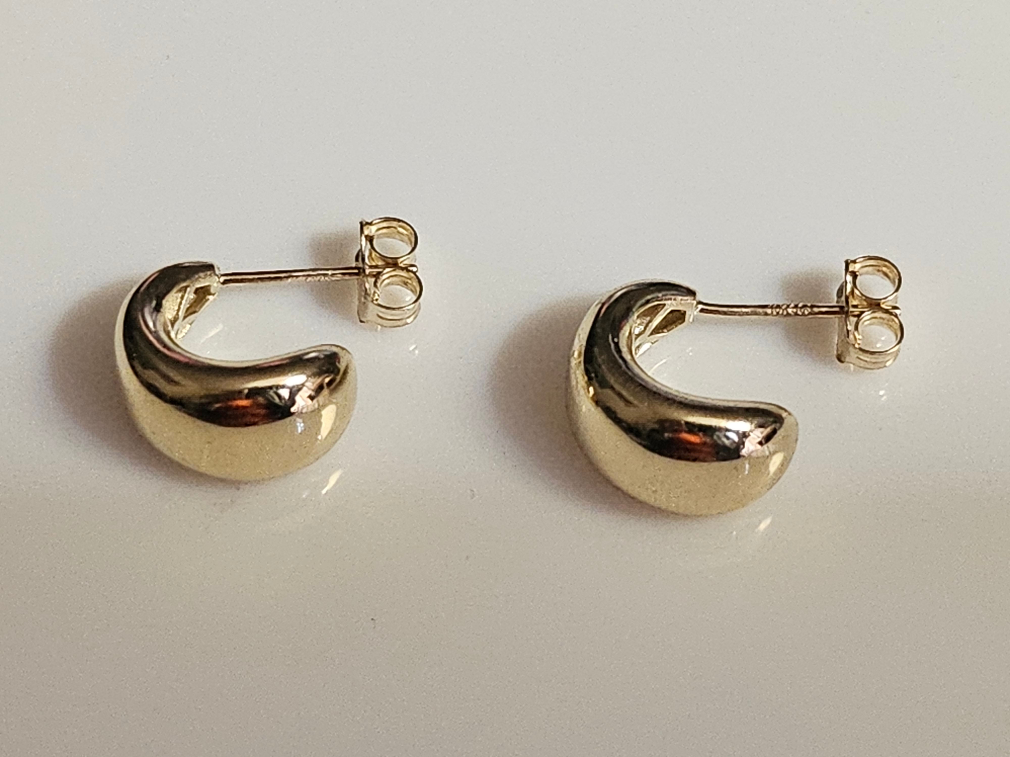 Stud Earrings - Yellow Gold 10Kt - Half-hoop Design - $556