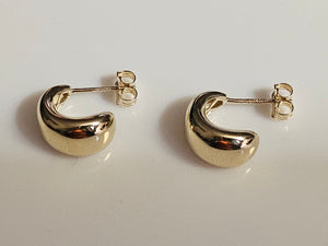 Stud Earrings - Yellow Gold 10Kt - Half-hoop Design - $556