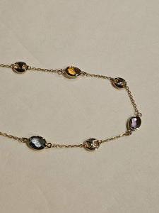 Yellow Gold (10Kt) Synthetic Stones / Fancy Link Bracelet 7.5-inch - 9079 - $458