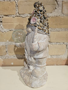 Solar Gnome - Stoned Hat with Pink Flowers