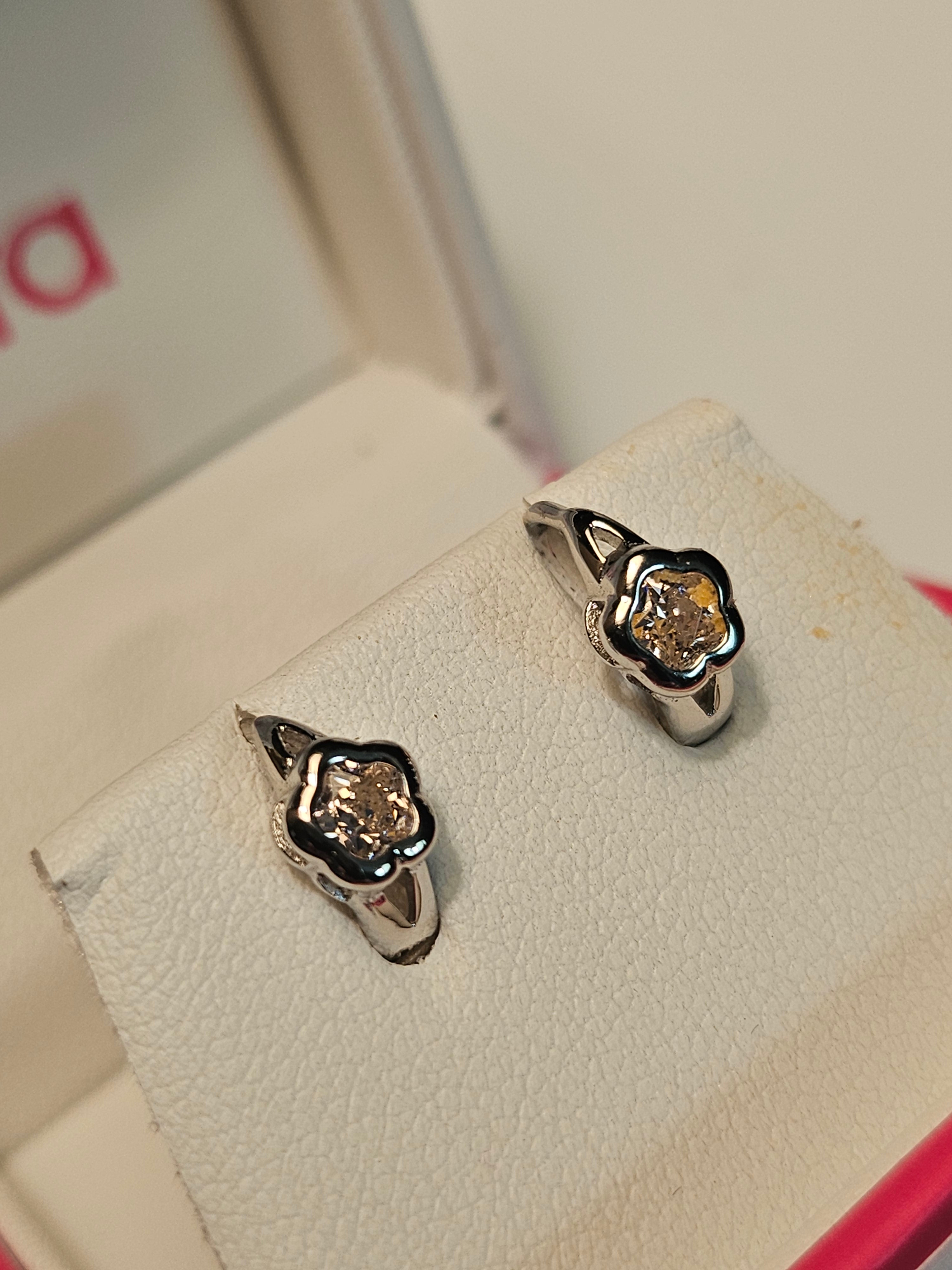 Children's Sterling Silver Earrings - Floral Design