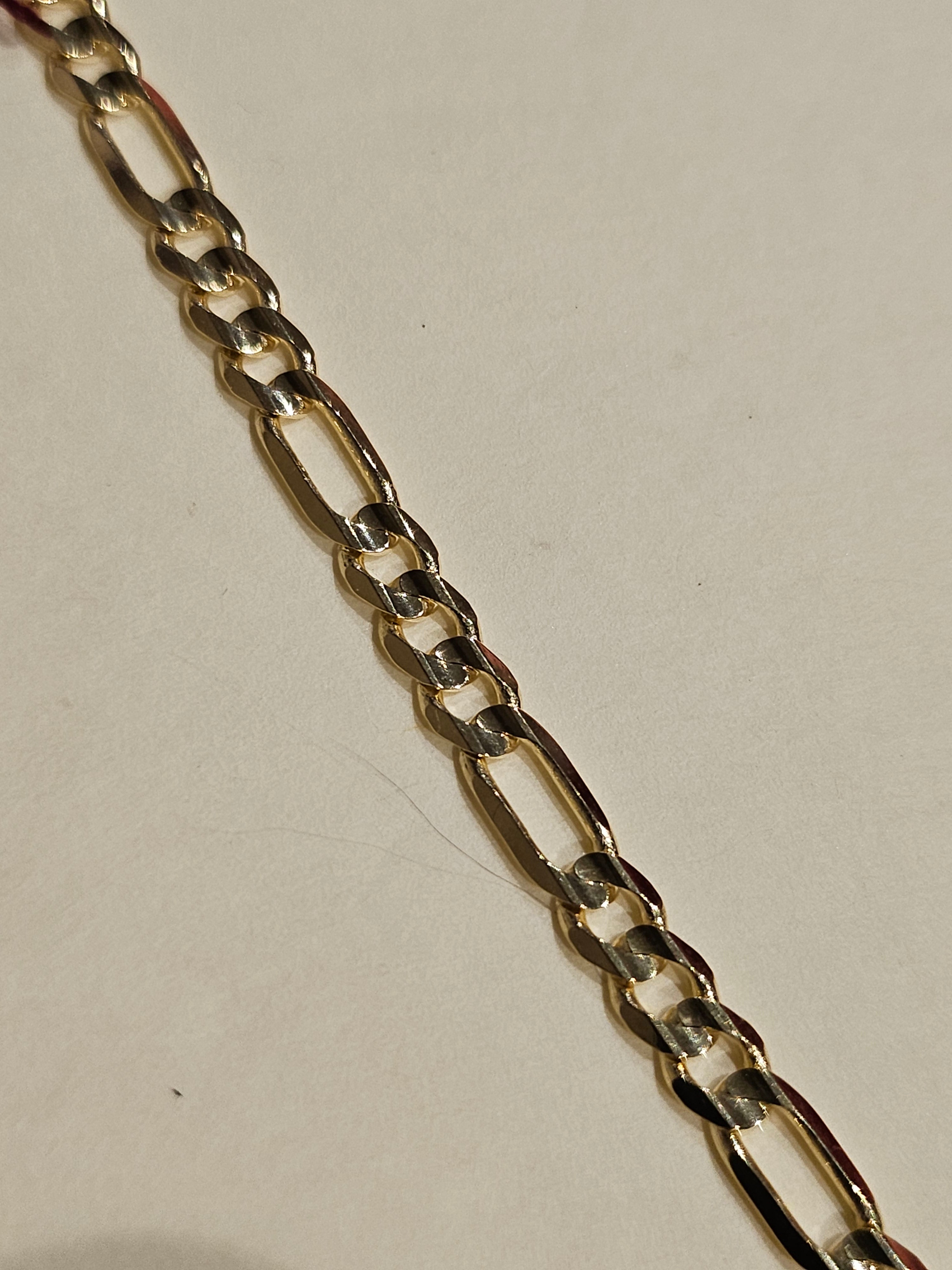 10Kt Yellow Gold Figaro Style Bracelet