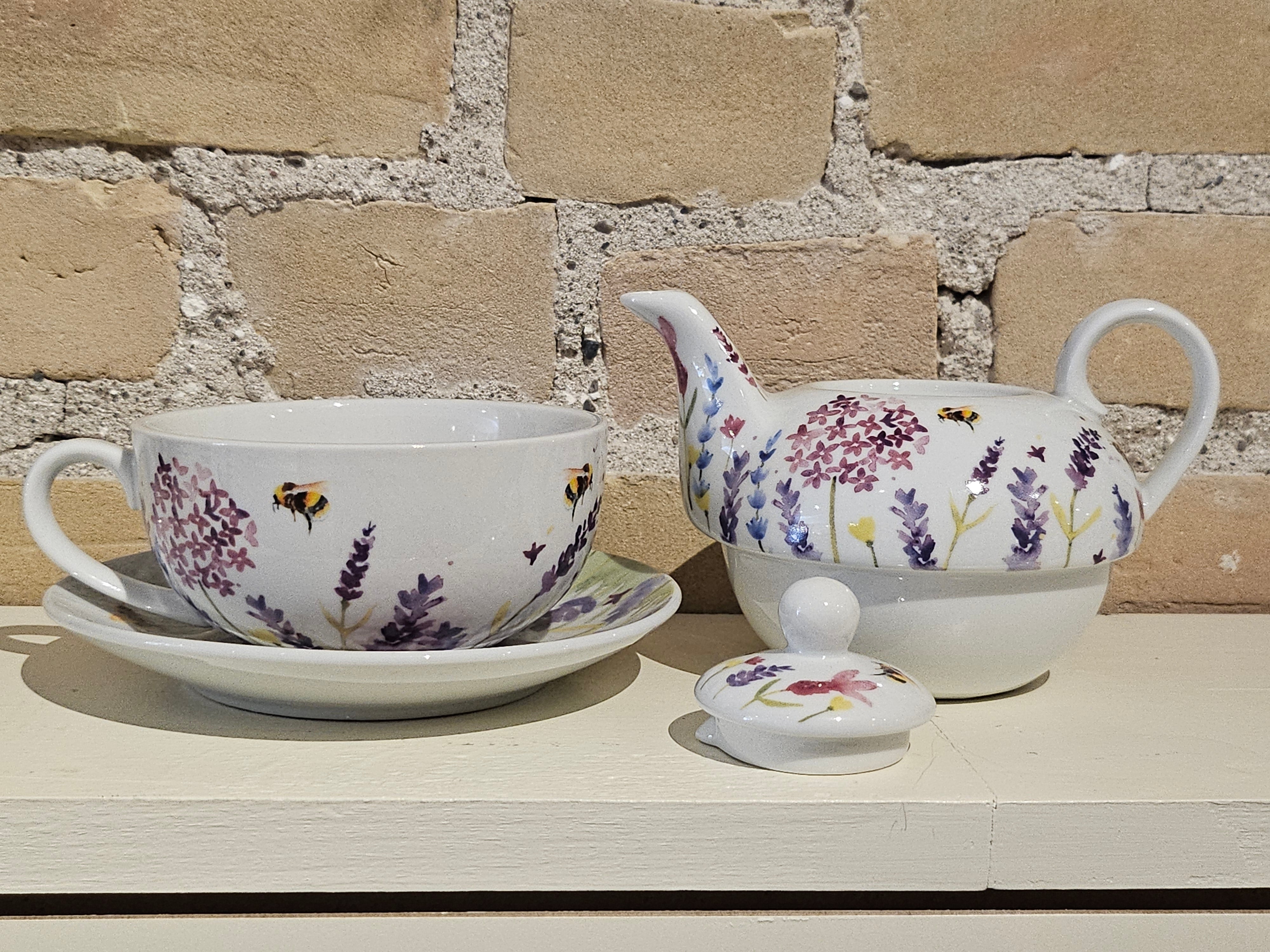 Fine China Lavender Bees Tea For One Set LP95629