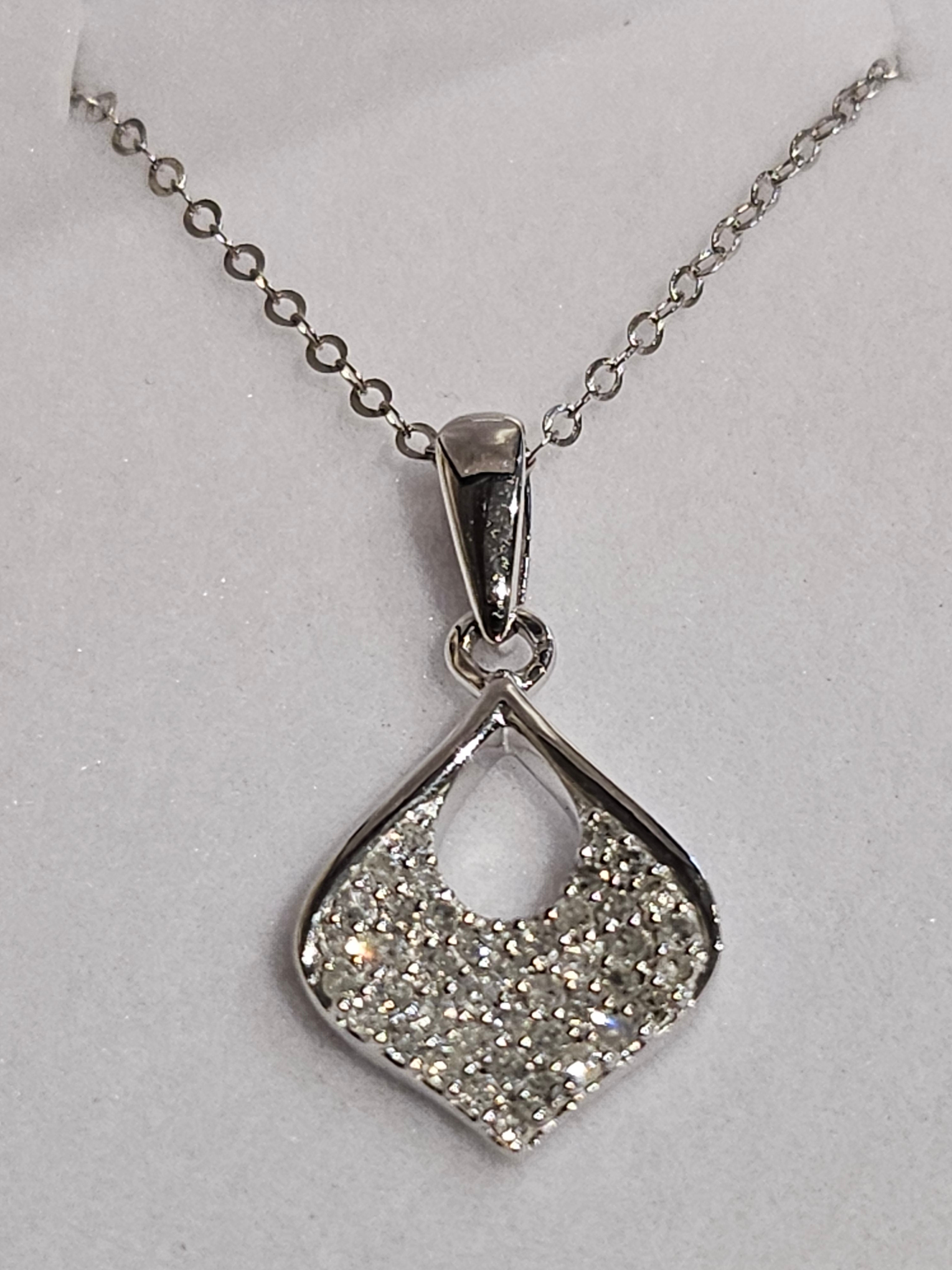 Diamond Pendant - Wide Teardrop Shape - SP71350