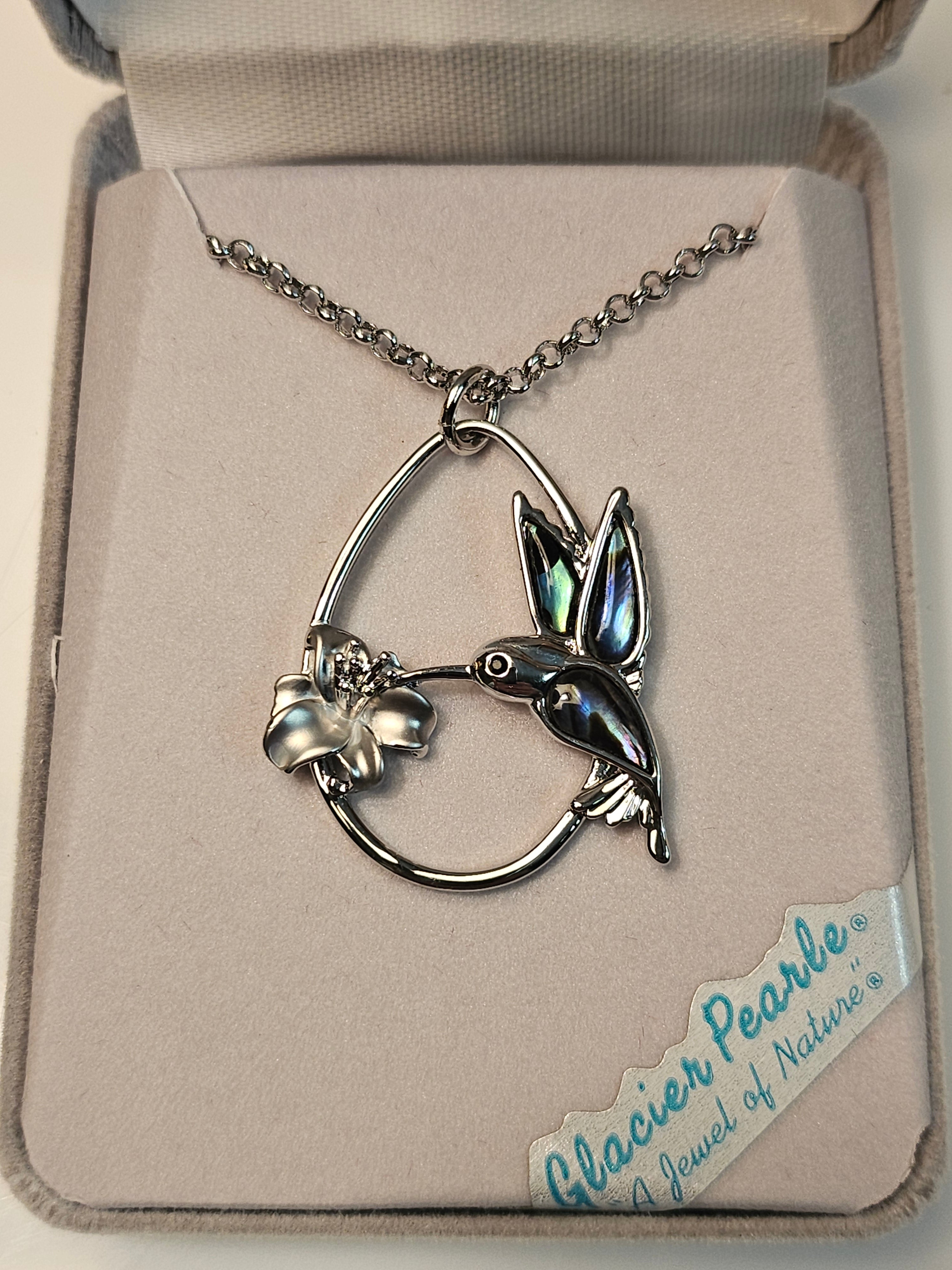 Storrs Necklace - Fluttering Hummingbird - Glacier Pearle - 8021178