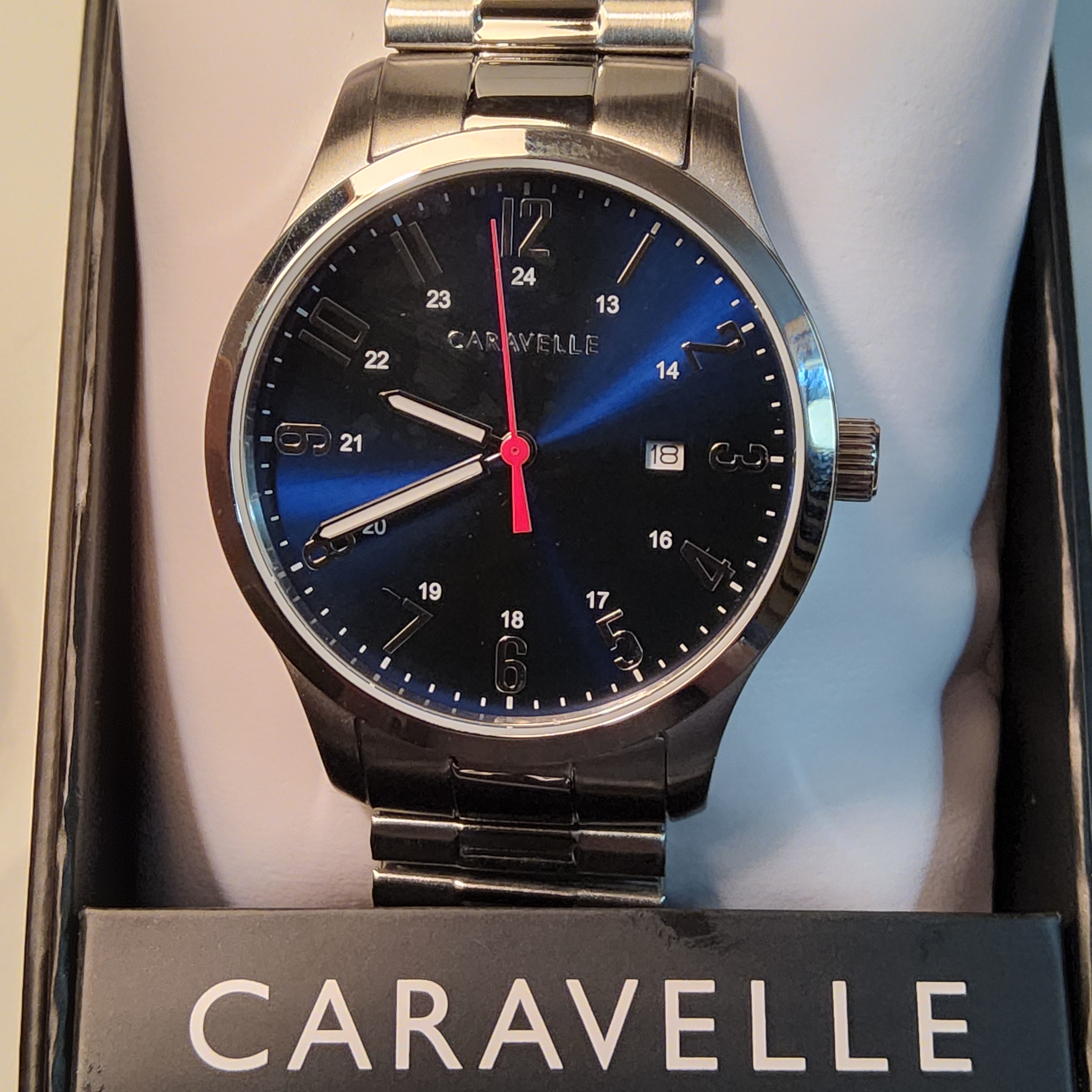 Caravelle Stainless Steel 24-hour Watch - Expansion Bracelet - 43B161