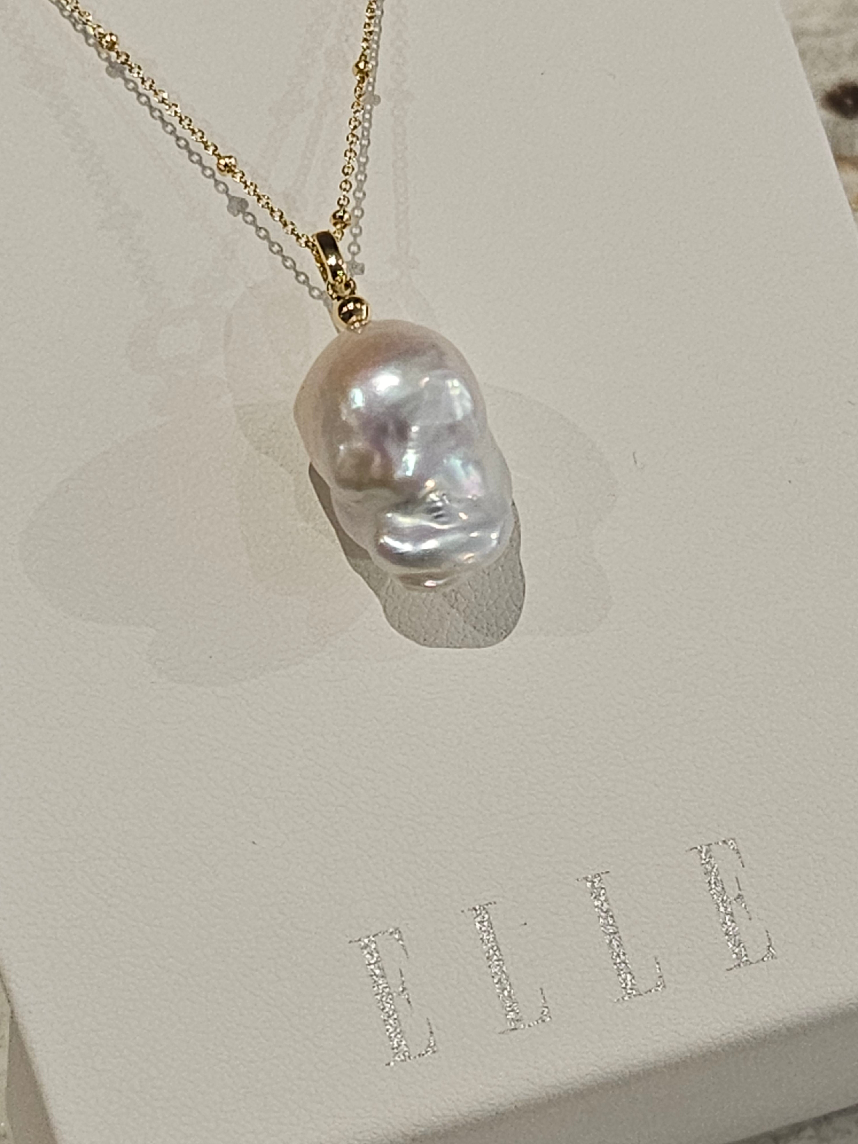 ELLE S/SChain - Baroque Pearl / Beaded Chain 38 inch - Genesis - $329