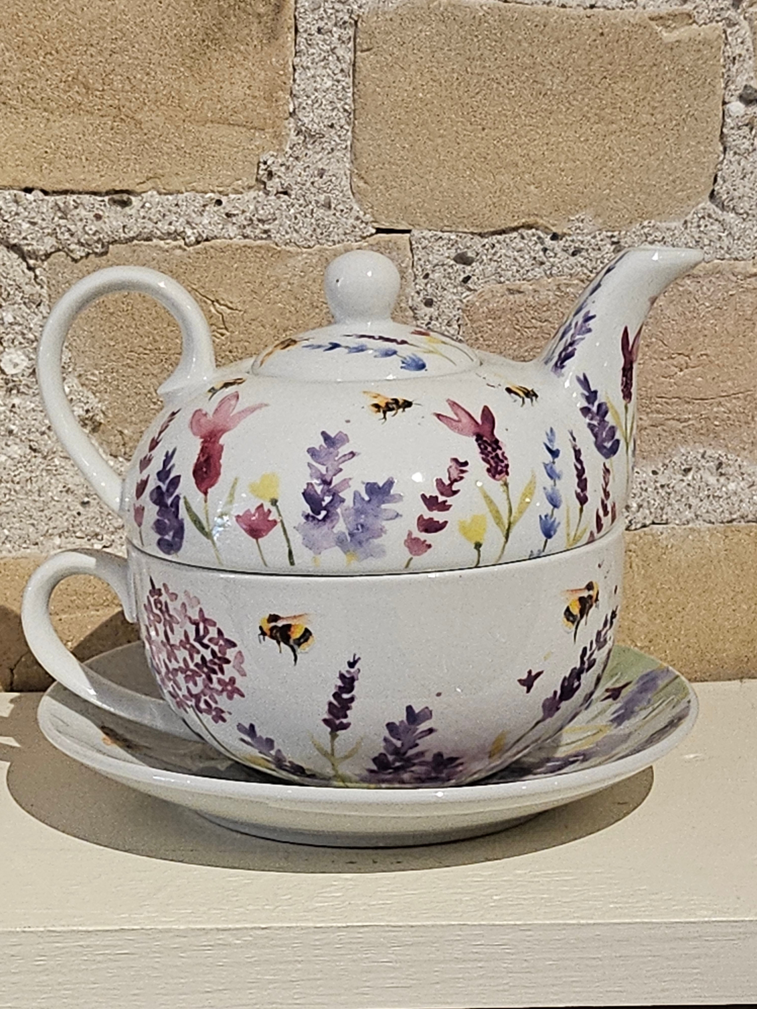 Fine China Lavender Bees Tea For One Set LP95629