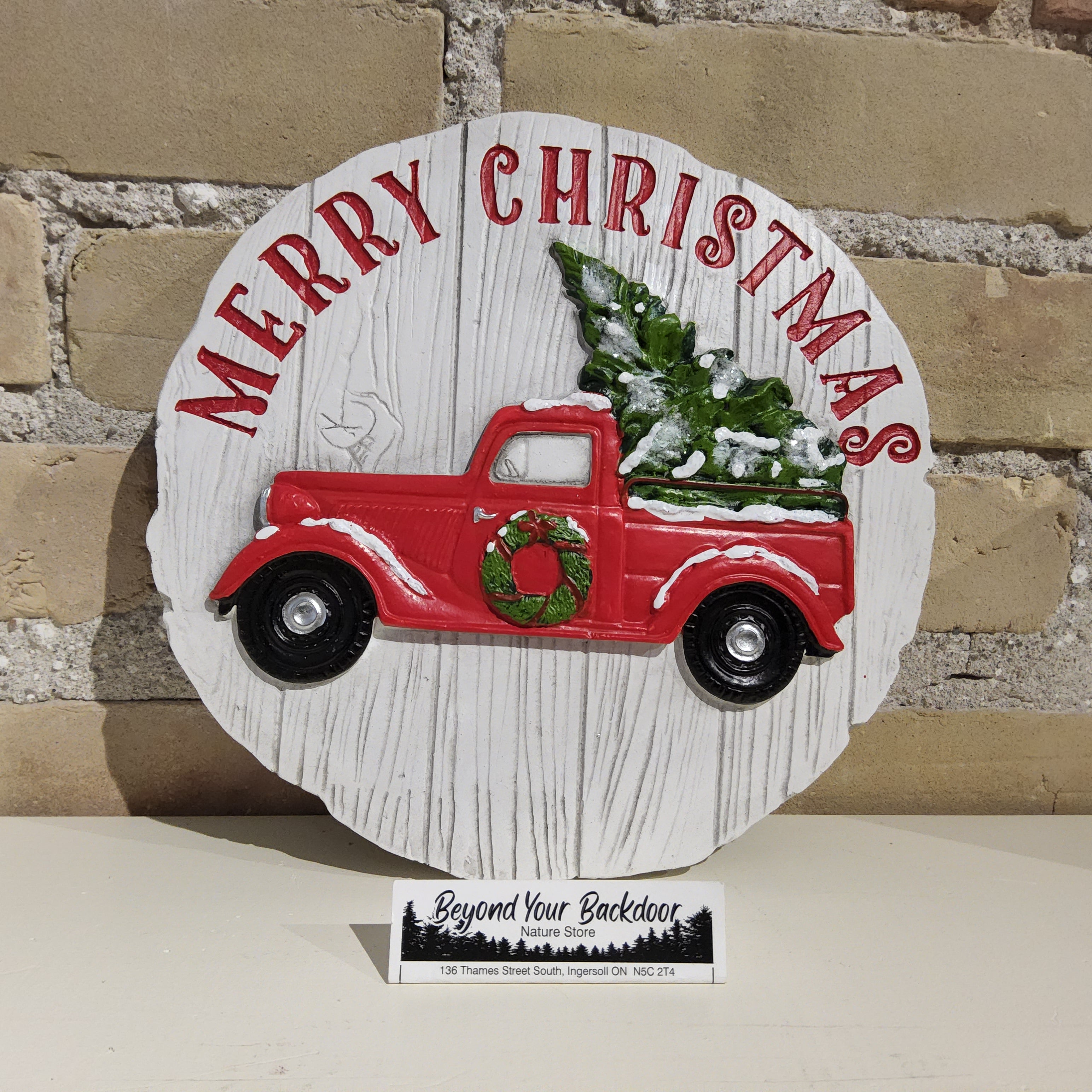 Stepping Stone / Wall Plaque - Merry Christmas (Red Truck) - 13211