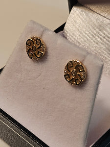 Stud Earrings - Yellow Gold 10Kt - Spiral Design - $266