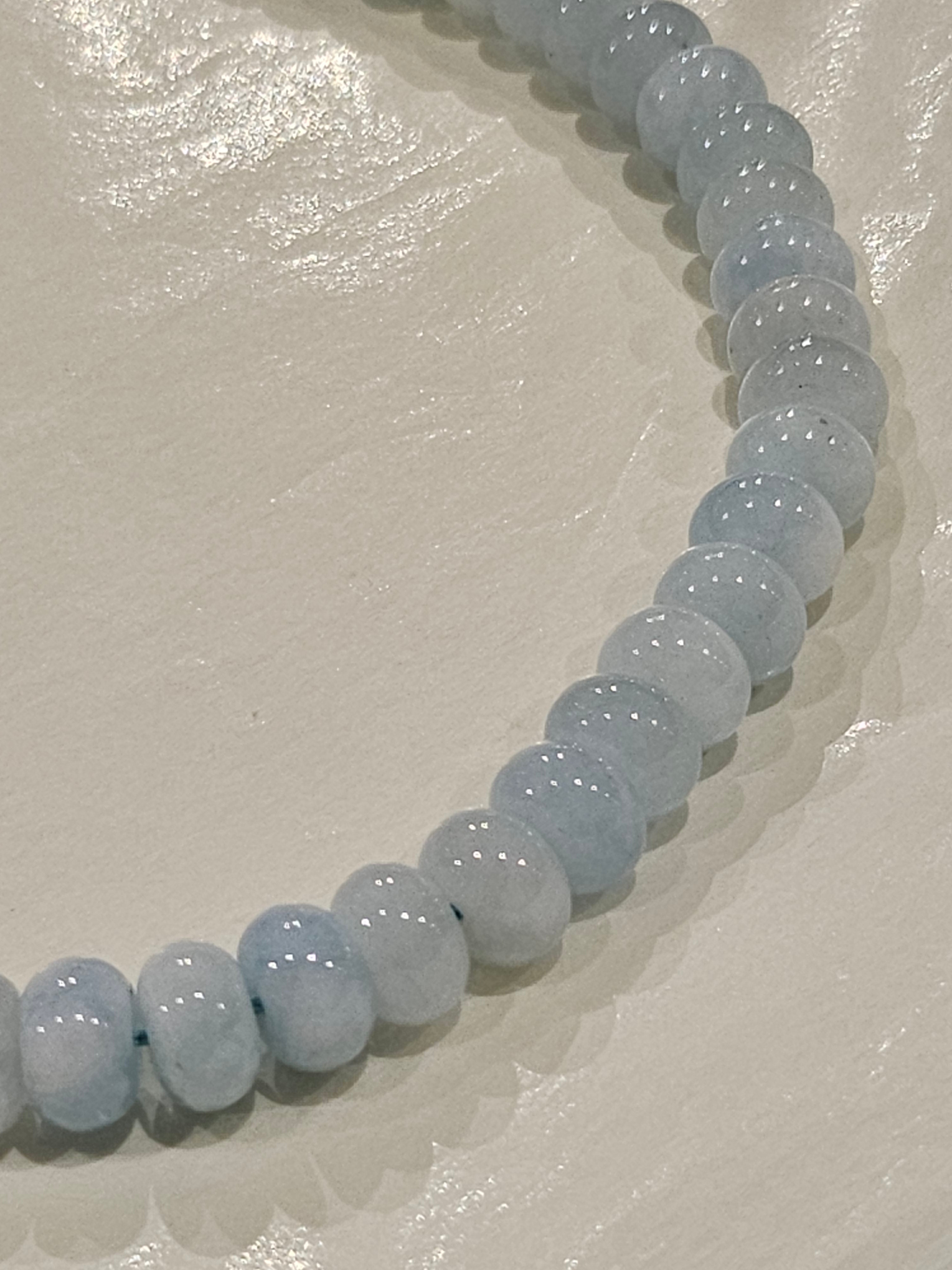 STEELX S/SNecklet - Aquamarine Fresh-water Pearls - 8mm - 17"