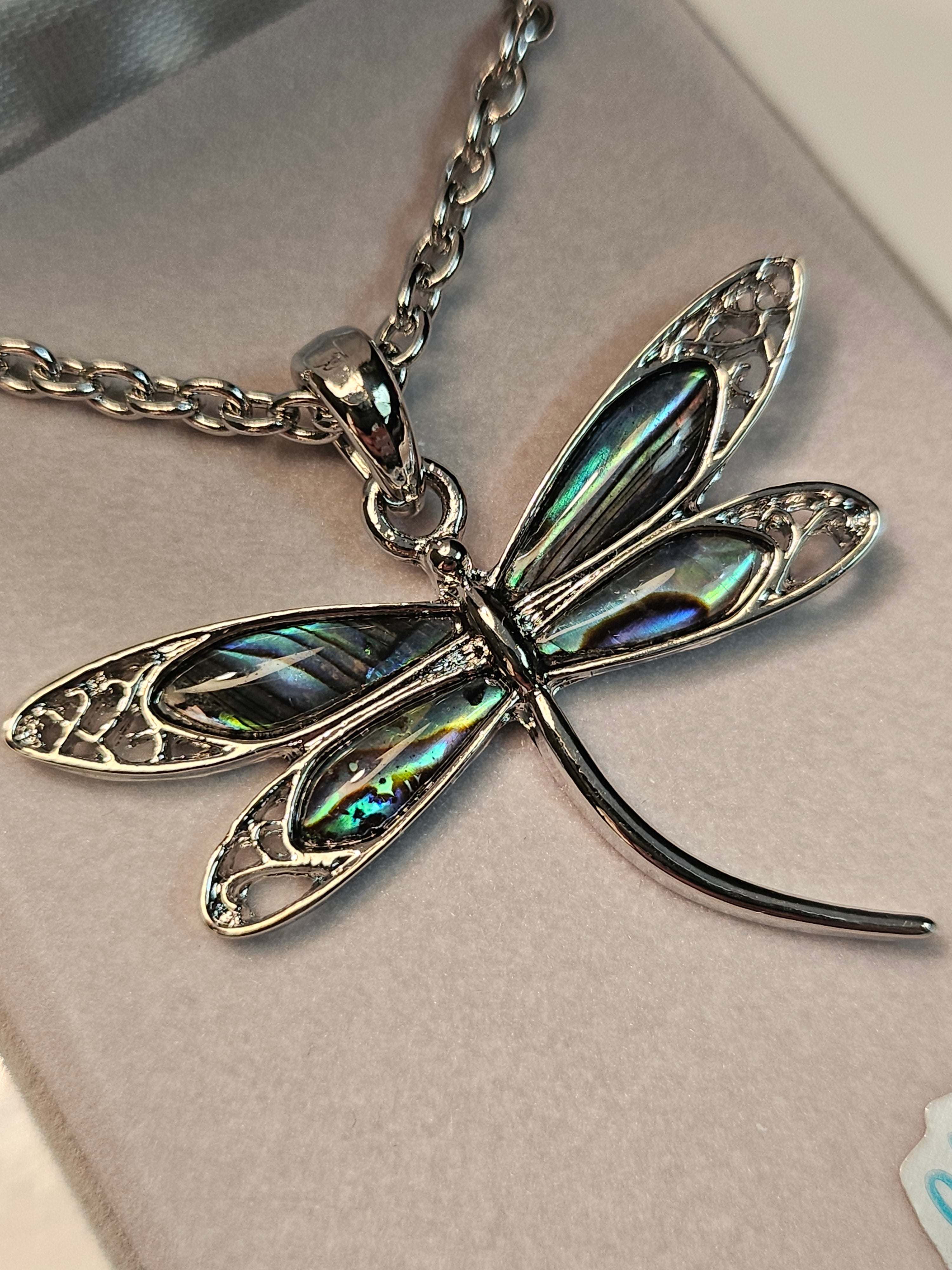 Storrs Necklace - Elegant Dragonfly - Glacier Pearle - 8021060
