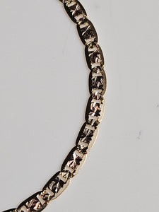 Yellow Gold (14Kt) Pave Valentino Link Bracelet - 8-inch - A9465 - $1162