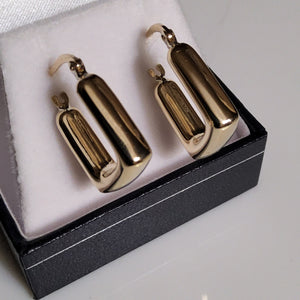 Square Hoop Earrings - 14mm - Yellow Gold 10Kt - $411