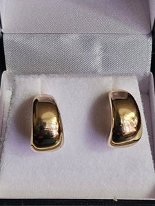 Stud Earrings - Yellow Gold 10Kt - Half-hoop Design - $556