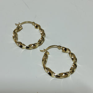 Gold Hoop Earrings - 14Kt - TF1969