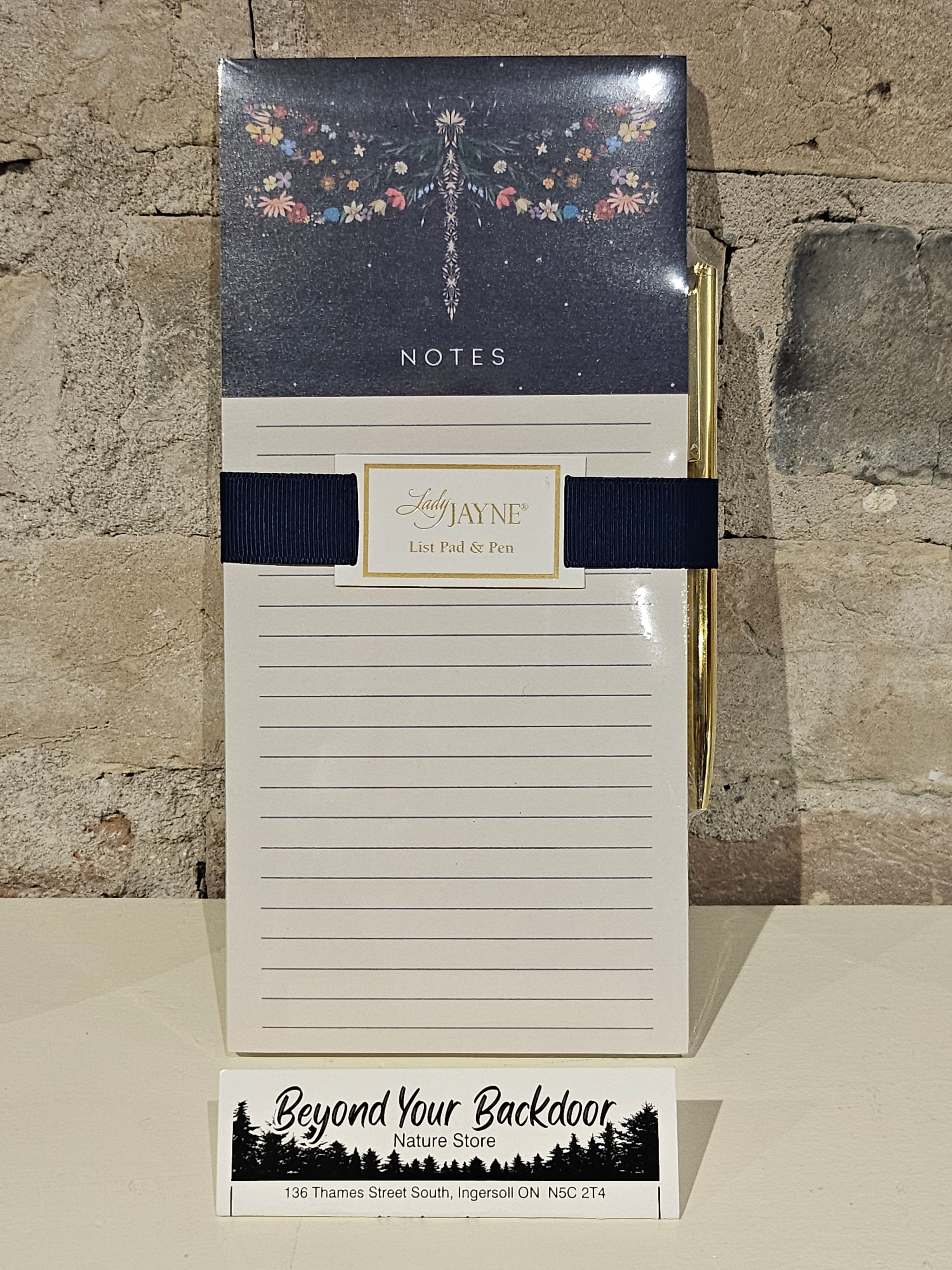 Lady Jayne Magnetic List Pad & Pen - Floral Dragonfly - LJ12953