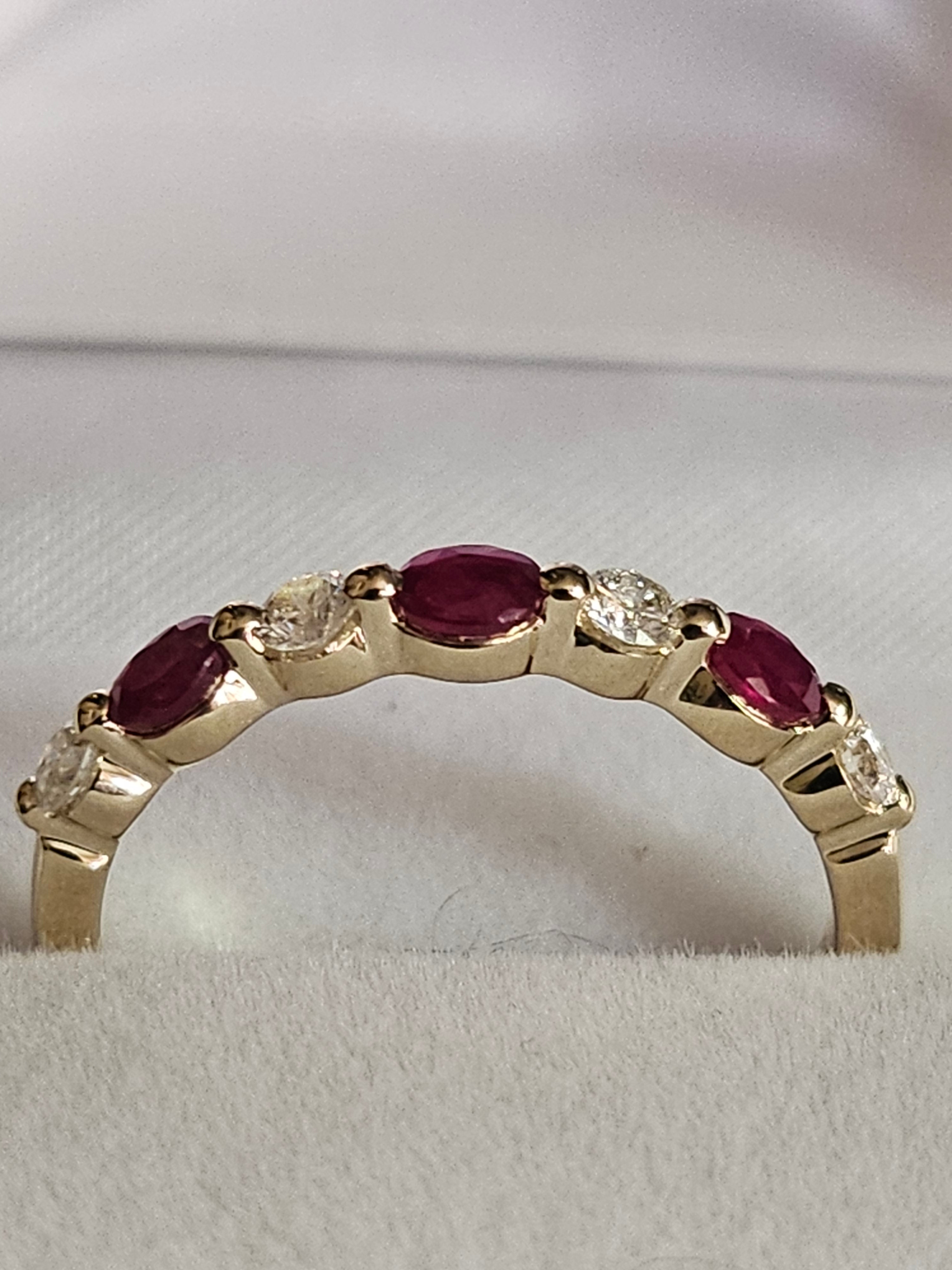 Ruby (3) Ring with Diamonds (4) - R17065
