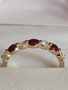 Ruby (3) Ring with Diamonds (4) - R17065
