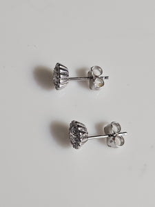Stud Earrings - White Gold 10Kt - Cluster - $290