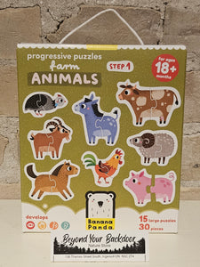 Banana Panda Progressive Puzzle - Farm Animals - 18 months+ - 30 pieces - 49208