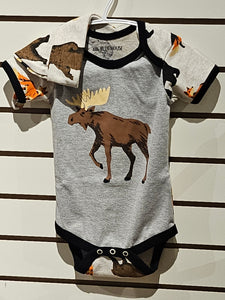 Baby Bodysuit with Hat - Moose - Wildlife