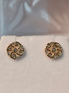 Stud Earrings - Yellow Gold 10Kt - Spiral Design - $266