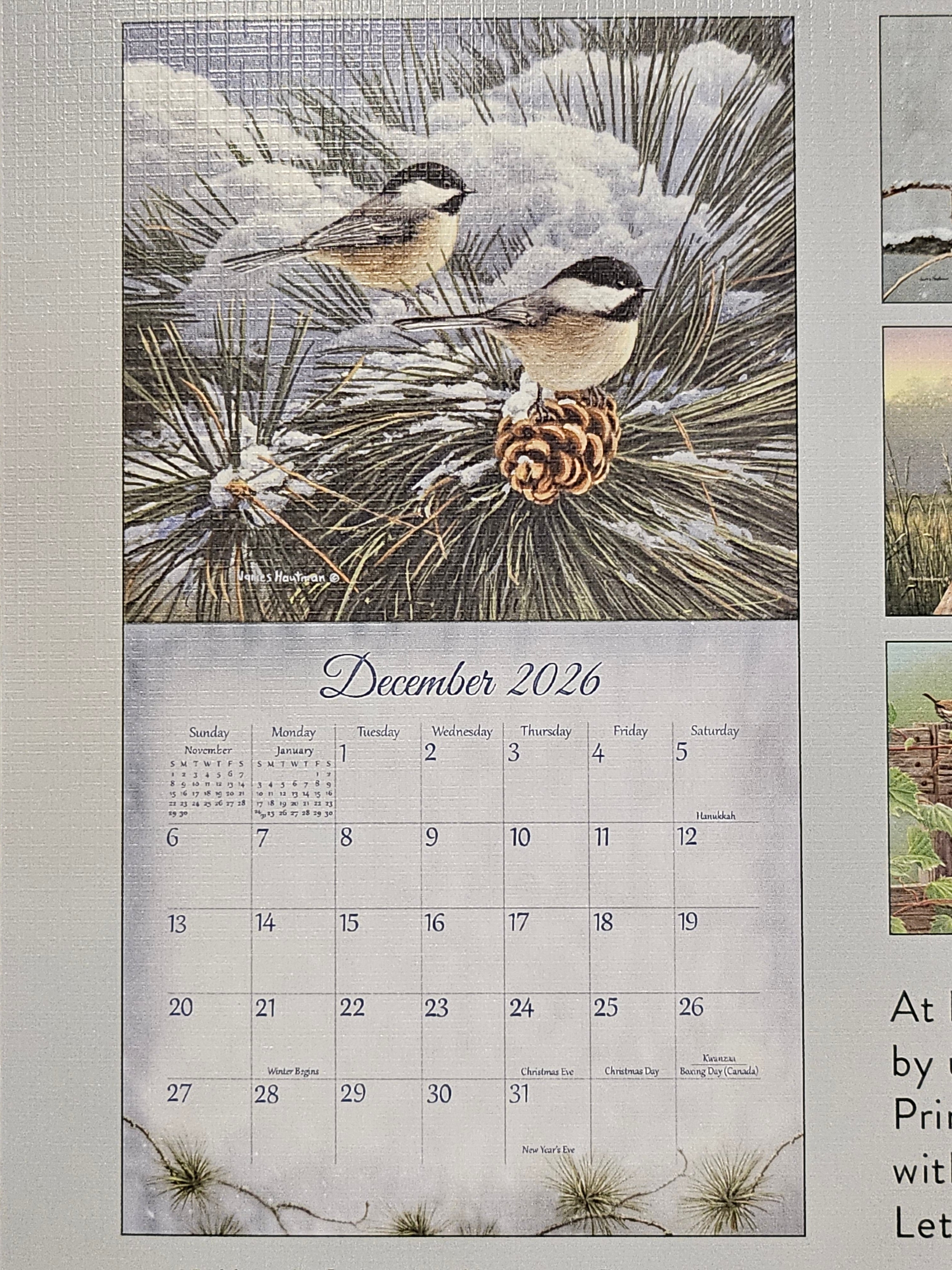 2026 - The Legacy Songbirds Calendar - Hautman Brothers Collection - WCA104500