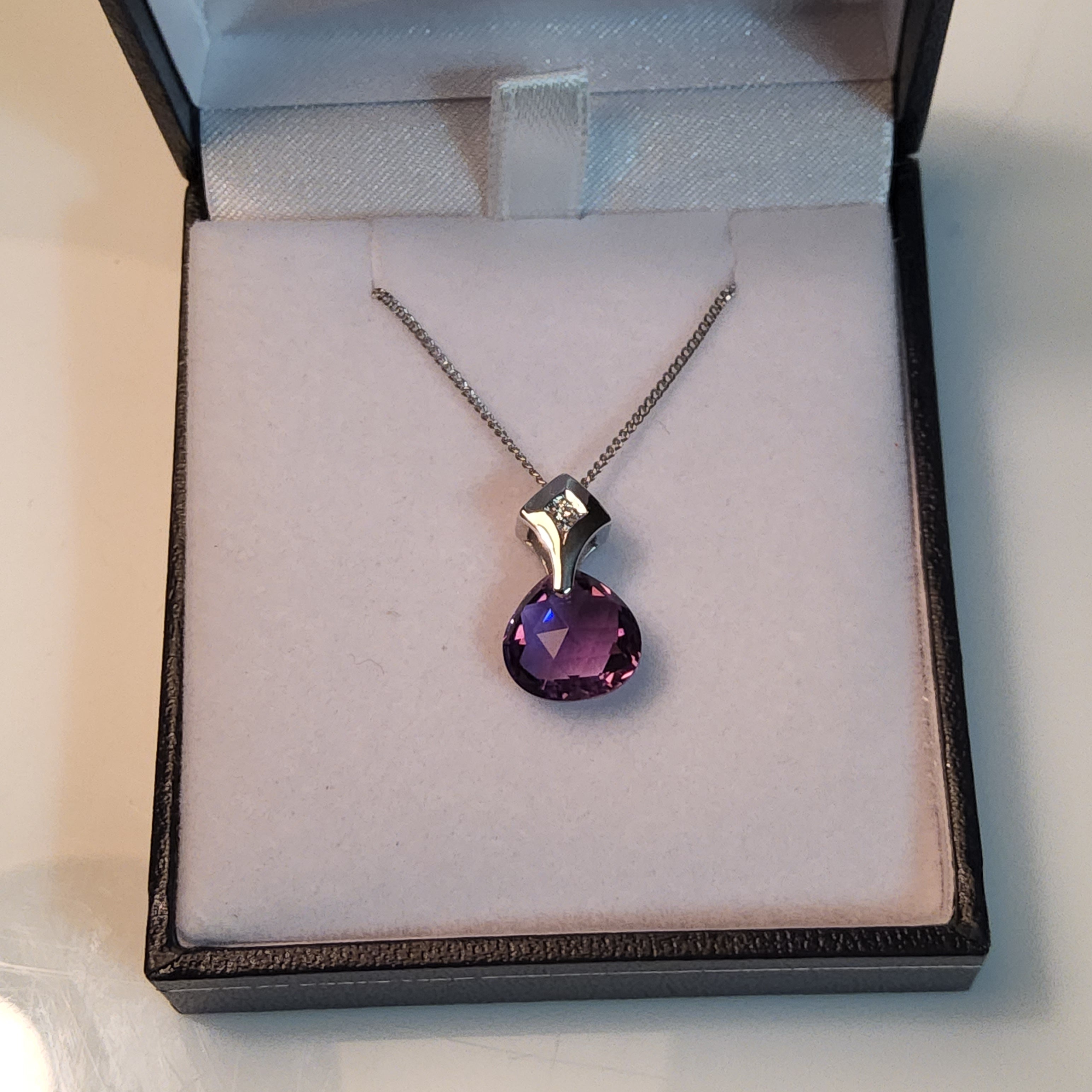Amethyst Pendant with Diamond