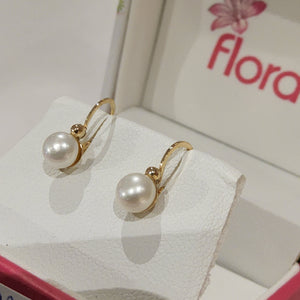 Children's 10kt Earrings - Pearl - Hoop - JL-23-10