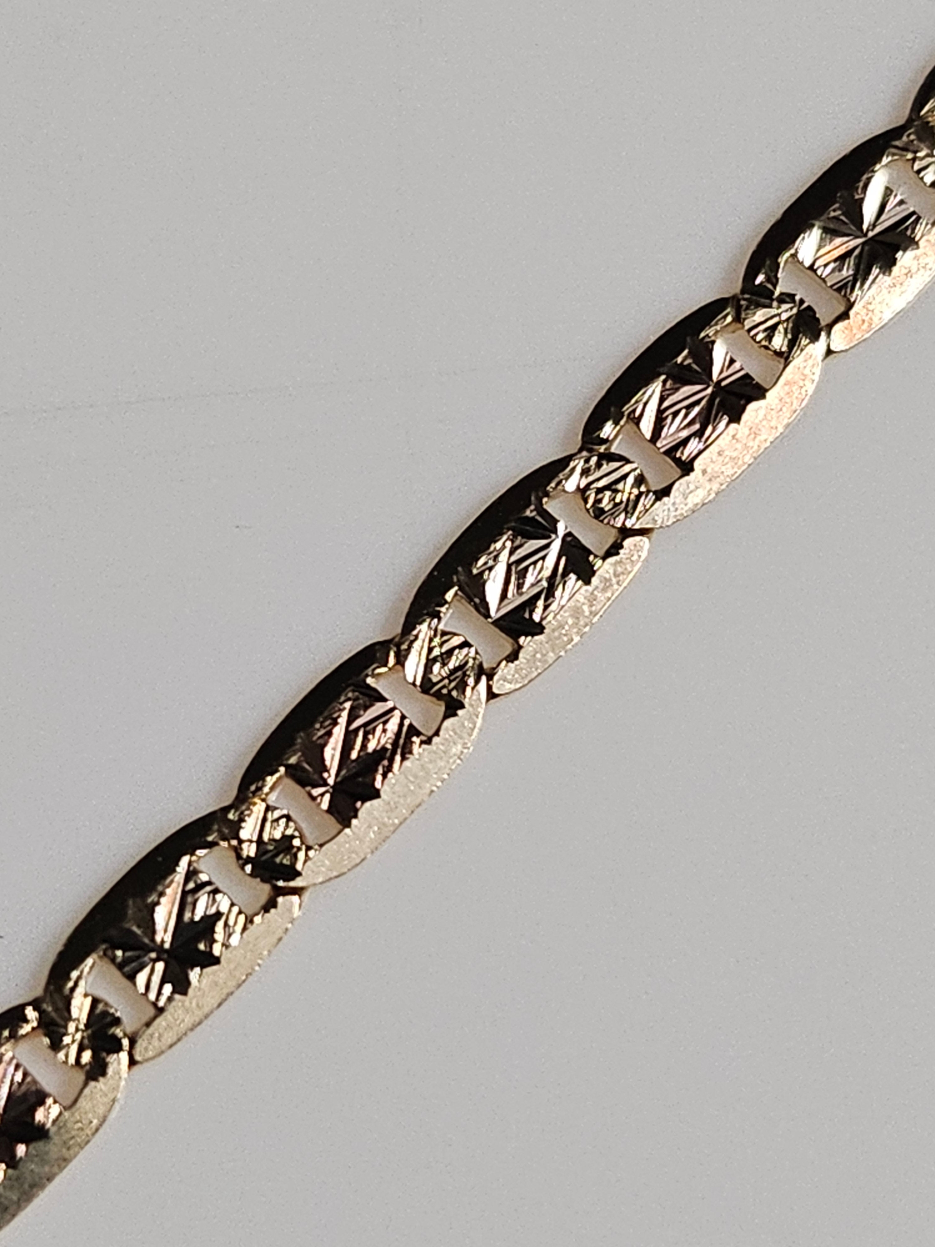 Yellow Gold (14Kt) Pave Valentino Link Bracelet - 8-inch - A9465 - $1162