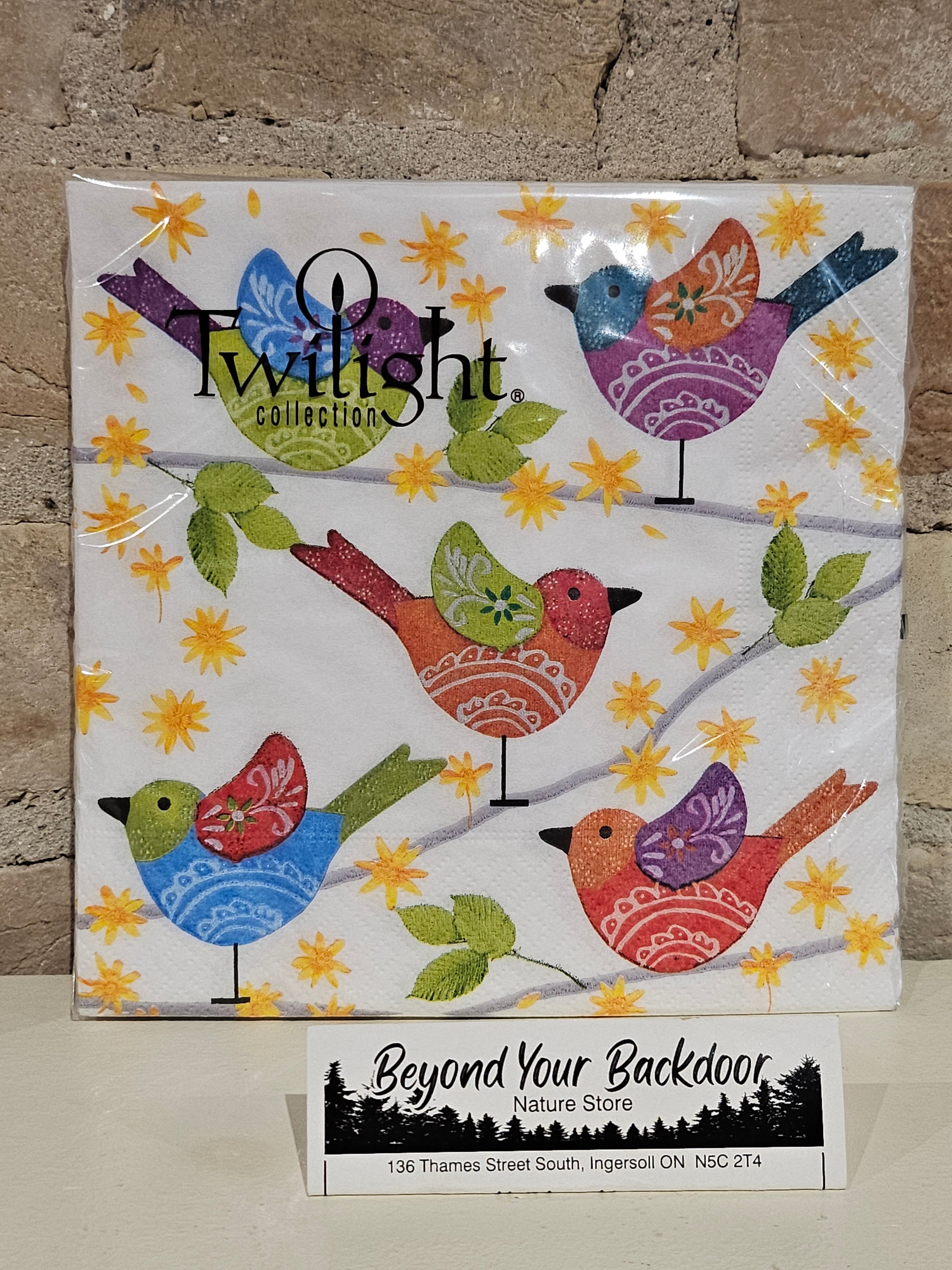 Twilight Collection Napkins - 20 Tissue Luncheon Napkins - Colourful Birds - P1158