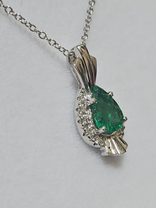 Emerald Pendant with Diamonds - PWD0351