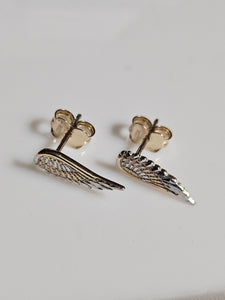 Stud Earrings - Yellow Gold 10Kt - Wings - $218