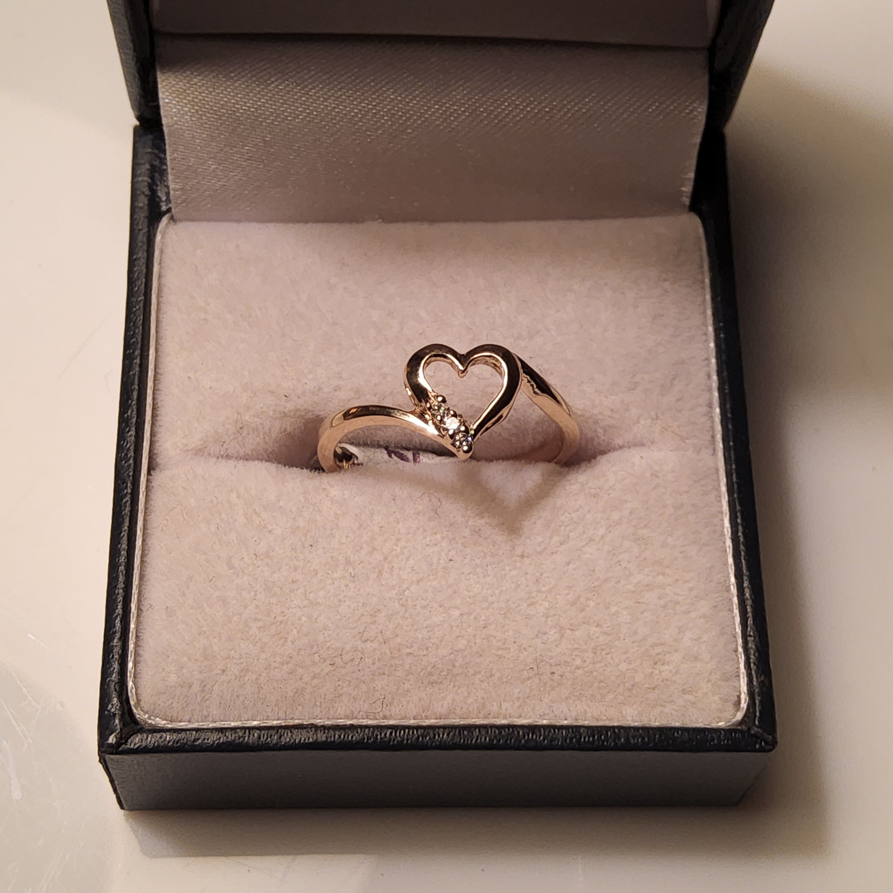 Ring - Heart with Offset Diamonds (3) - $838