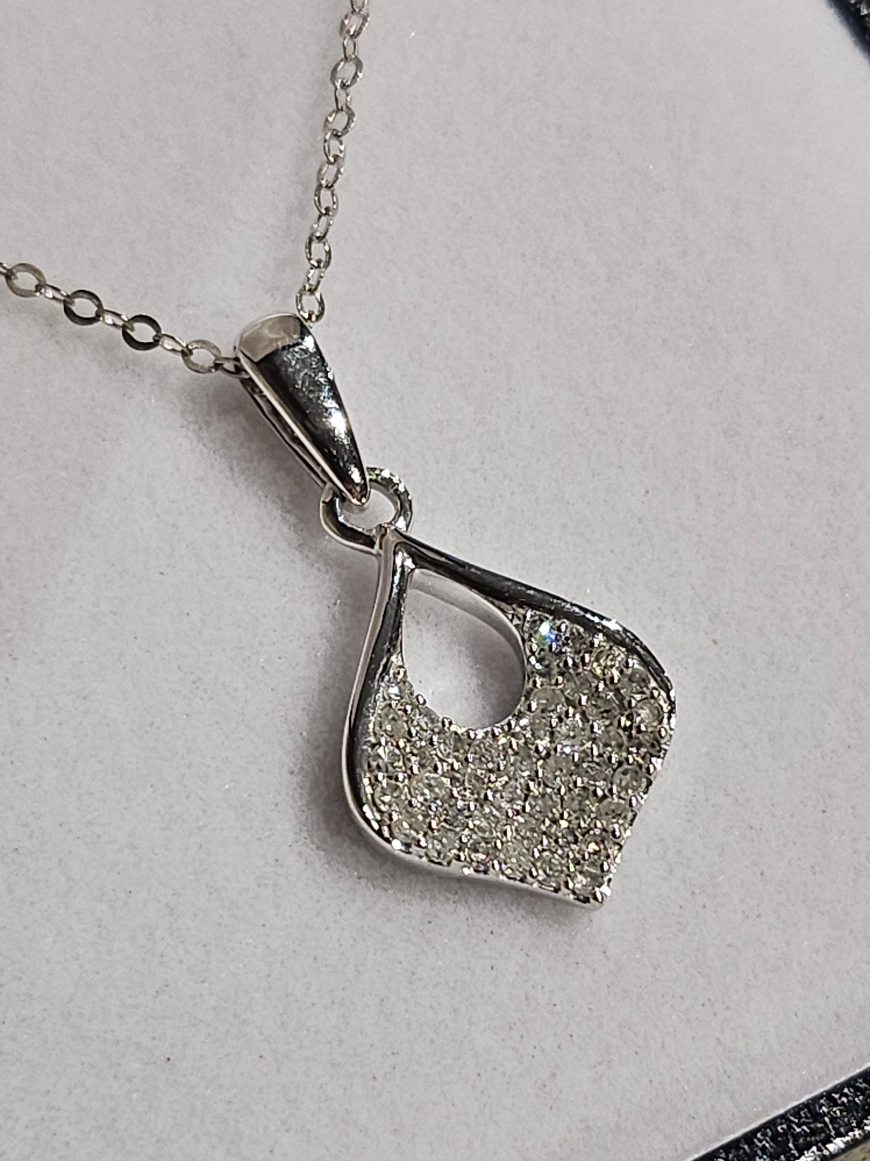 Diamond Pendant - Wide Teardrop Shape - SP71350