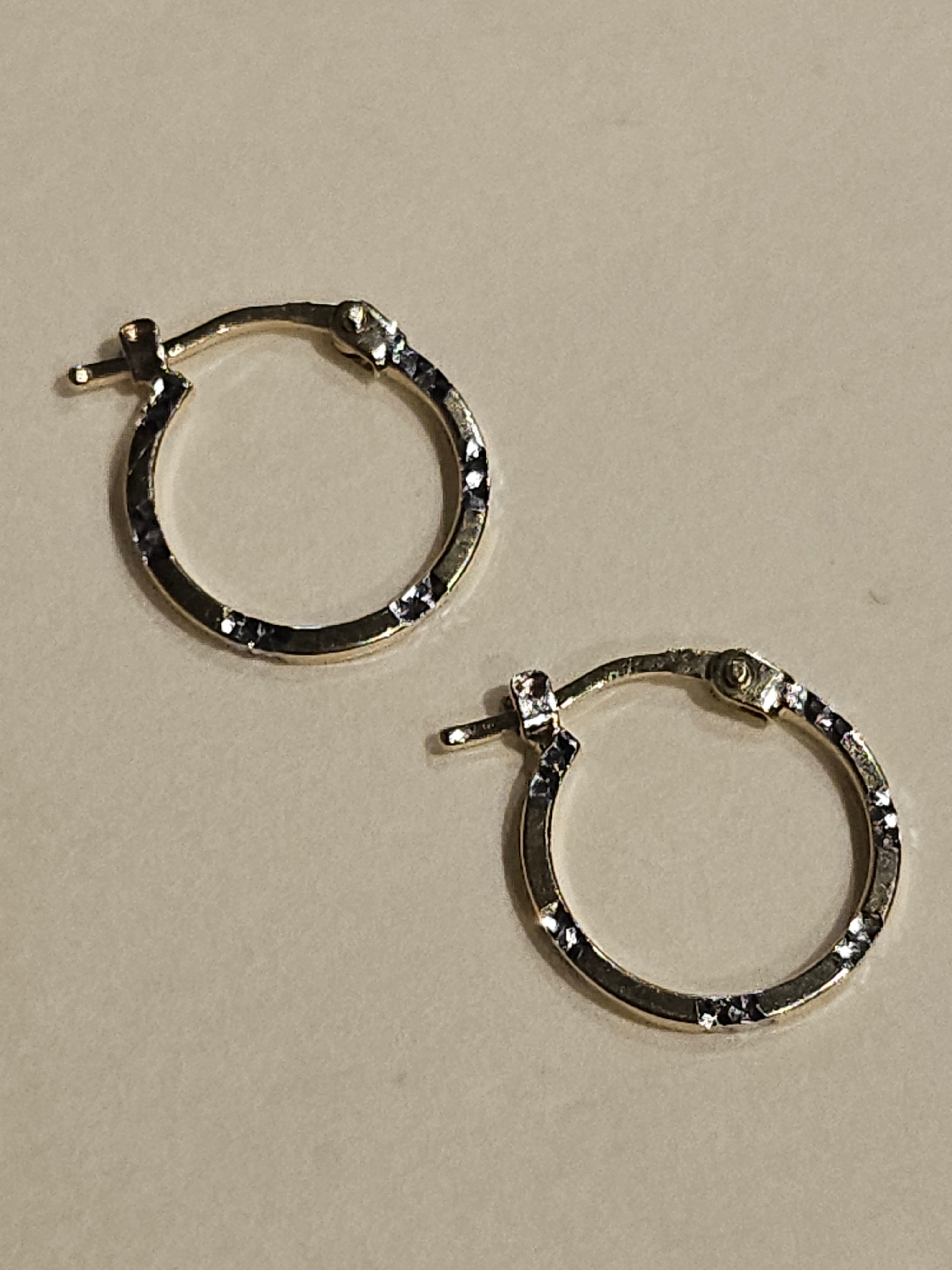 Hoop Earrings - 14mm - Yellow Gold 10Kt - Slight Pattern- $218