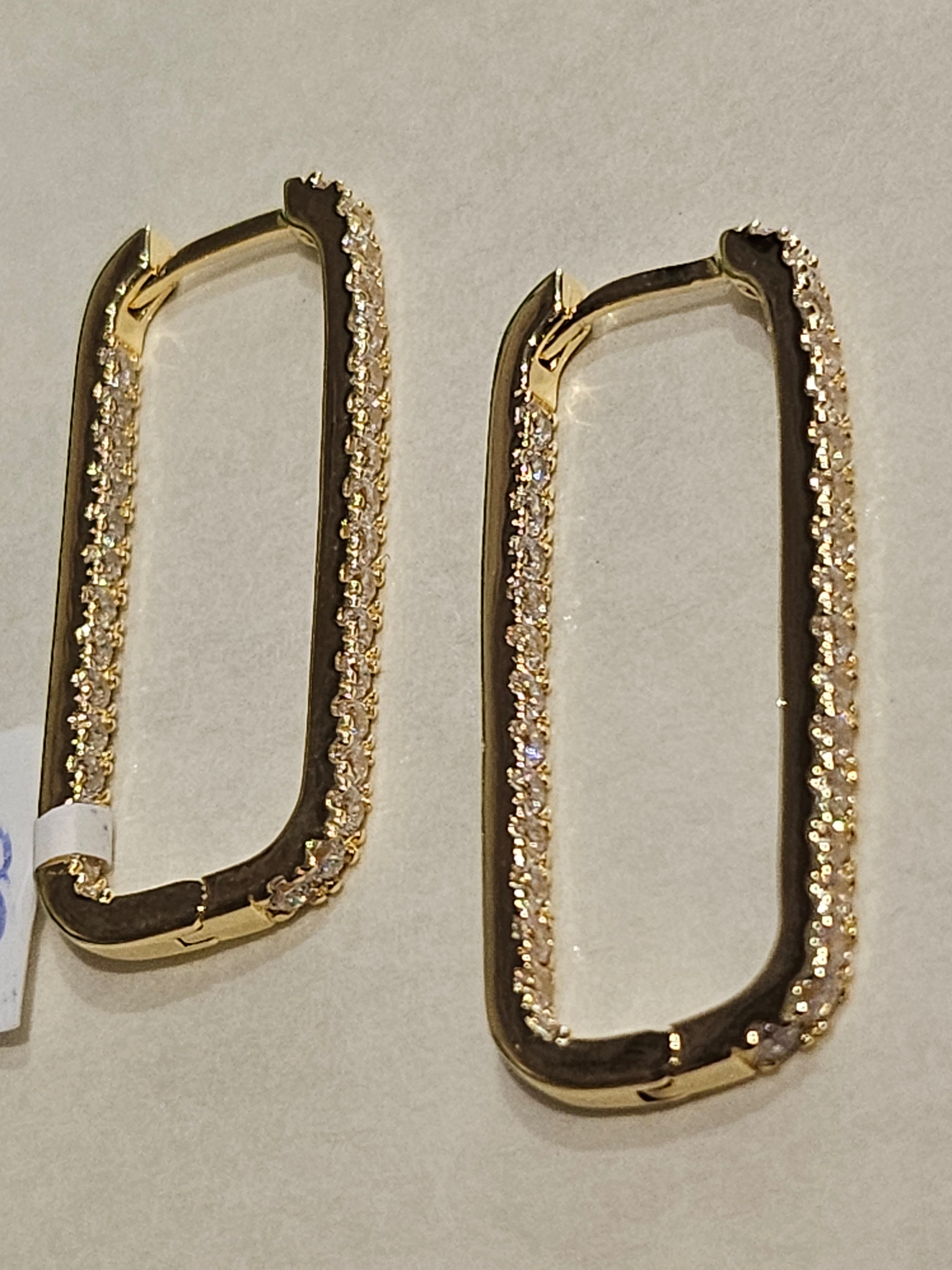 Reign S/SEarrings - Rectangular Inside Out Hoop - $130