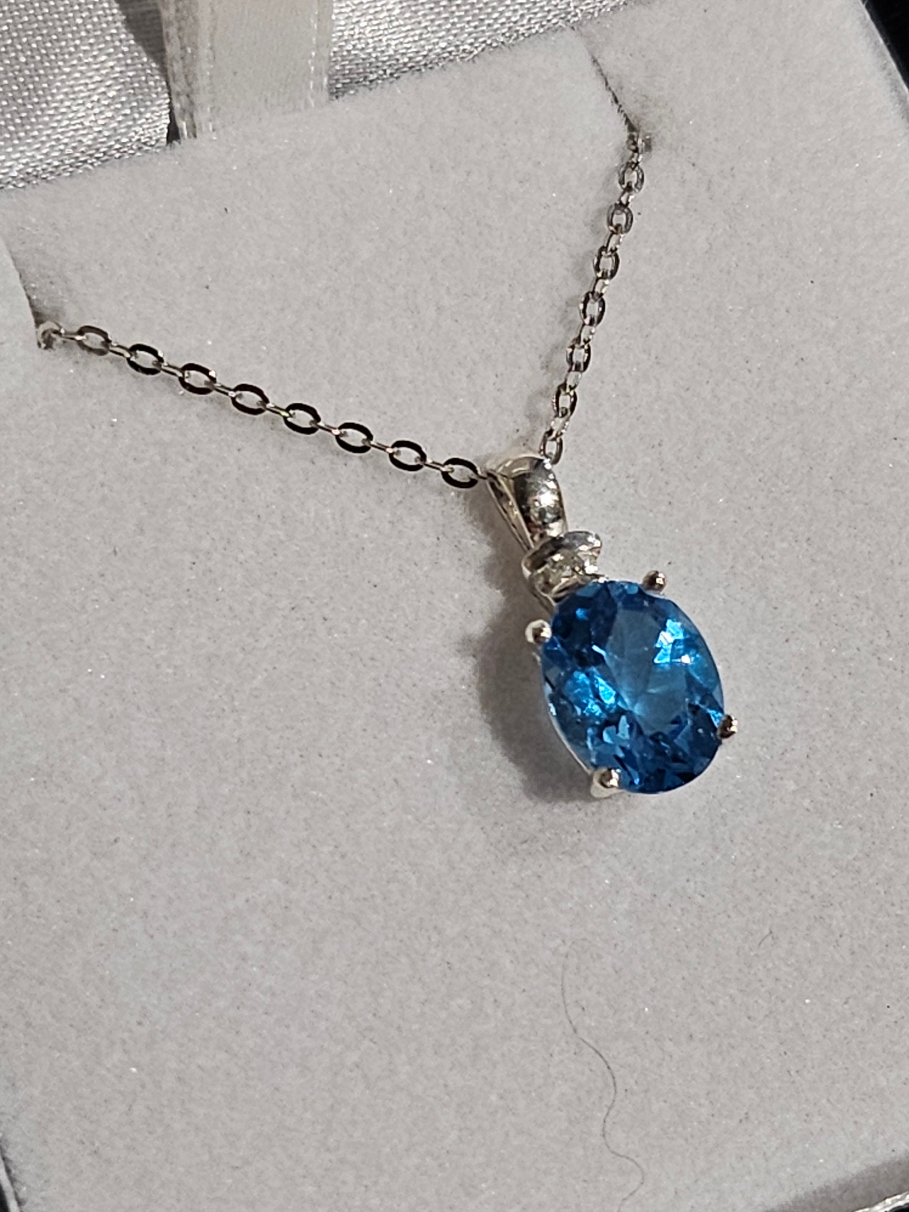 Blue Topaz S/SPendant - PE2363