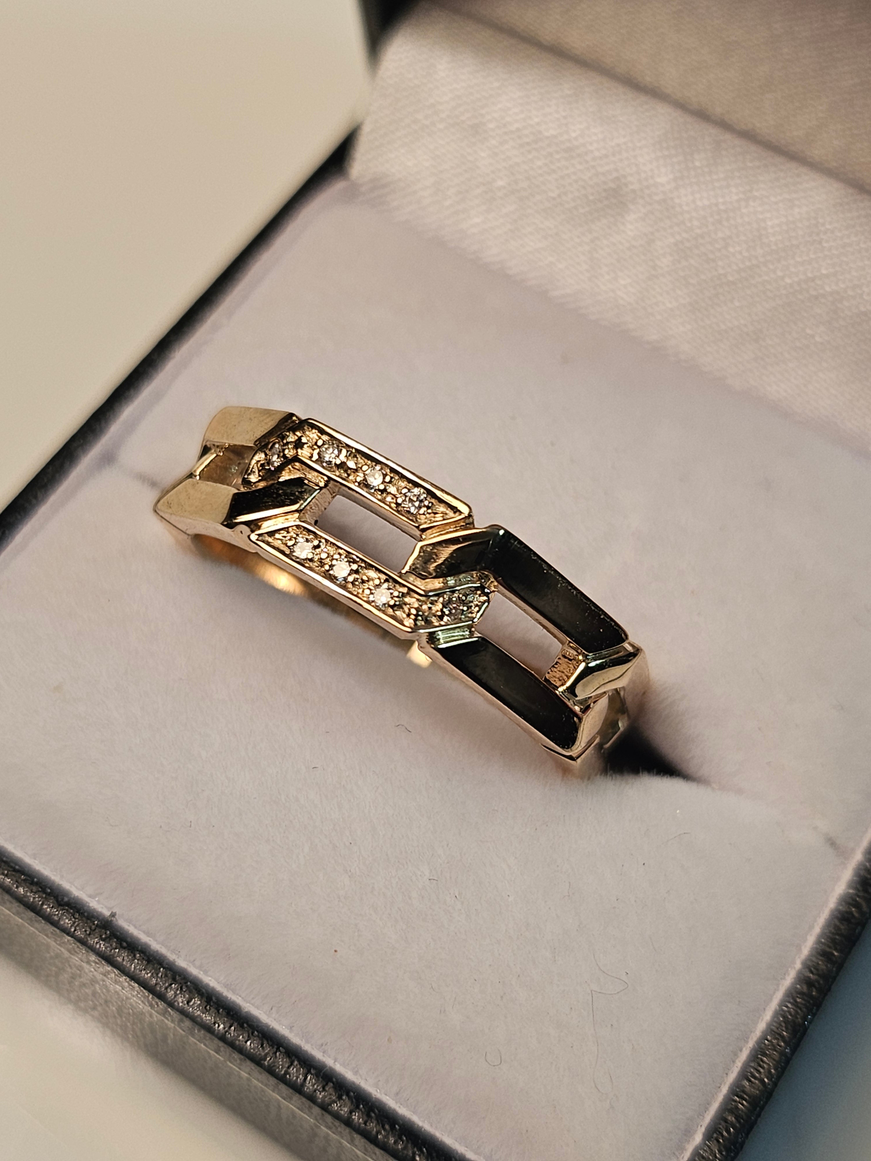 Gold Wedding Band - Men's - Diamond Accents - 1660M - $3414